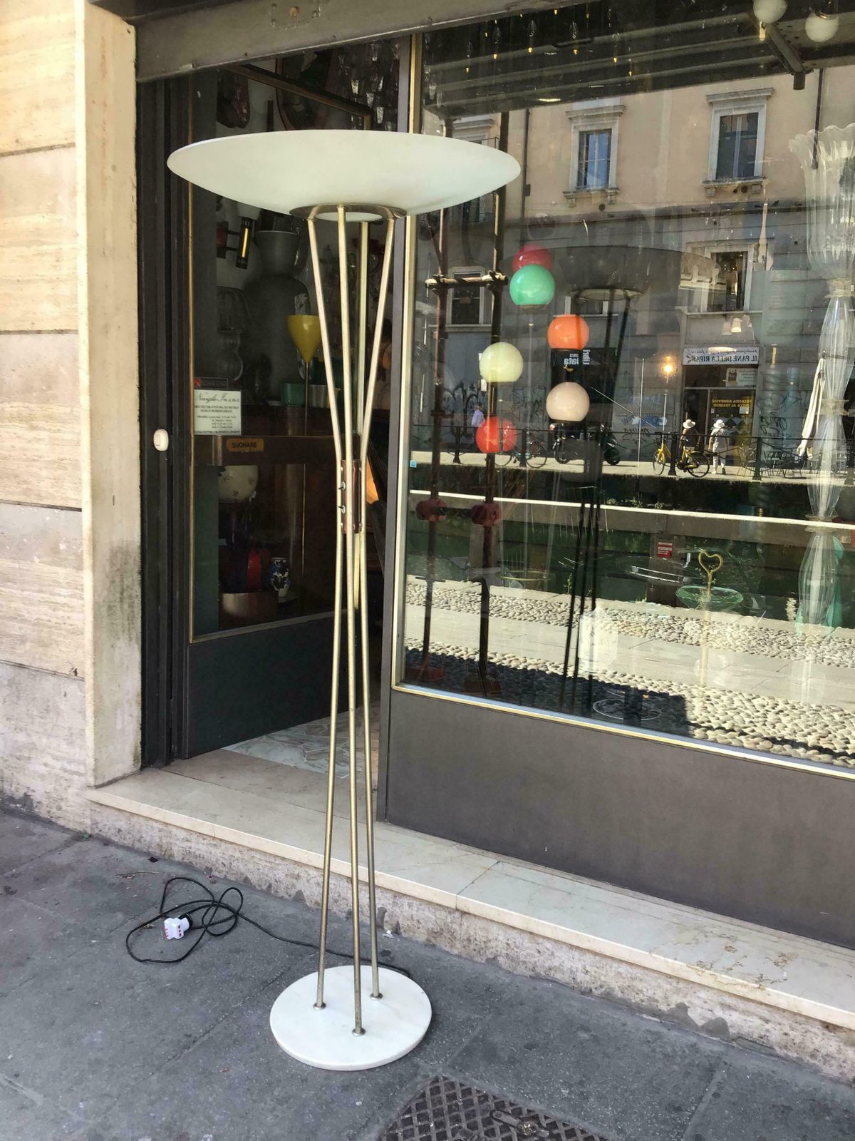 Stilnovo ‘Gaetano Sciolari’ Floor Lamp, Model 4075, Marble Base And Brass photo for sale