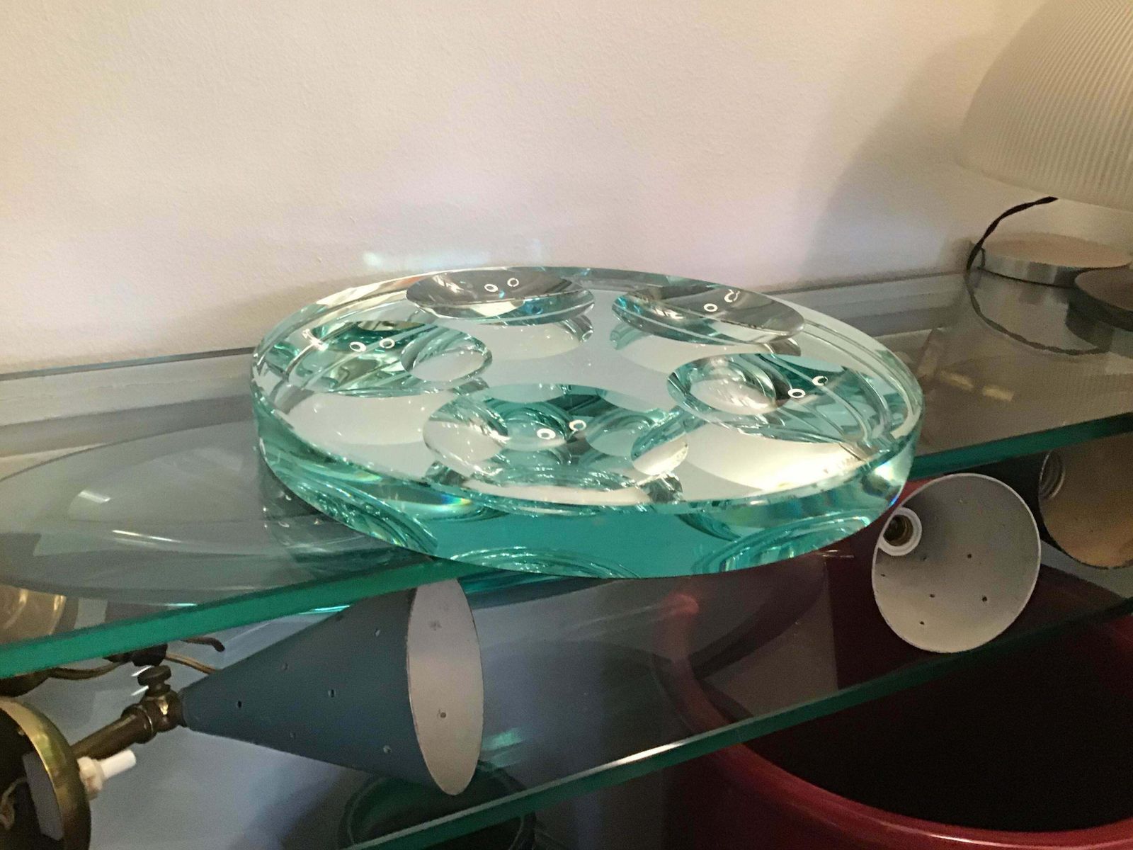 Fontana Arte Ashtray/Empty Pockets Ground Glass, 1960, Italy photo vinterior