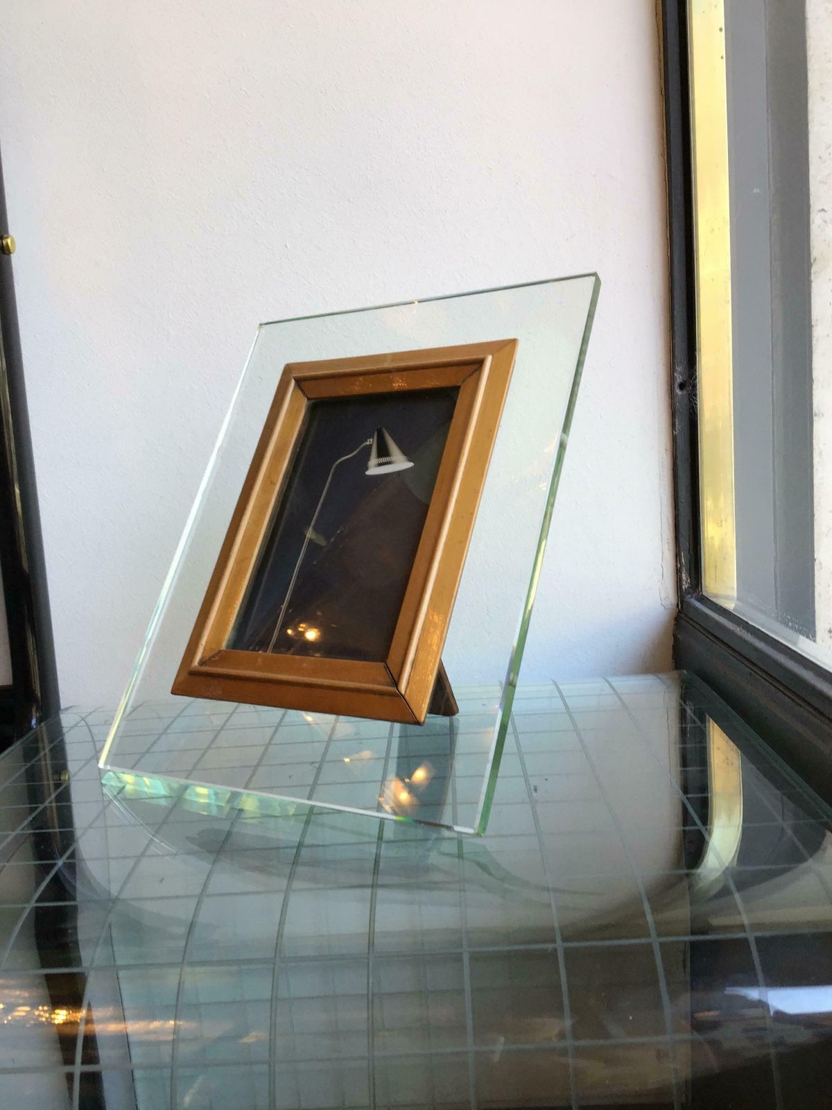 Fontana Arte Frame Glass Wood, 1950, Italy photo for sale