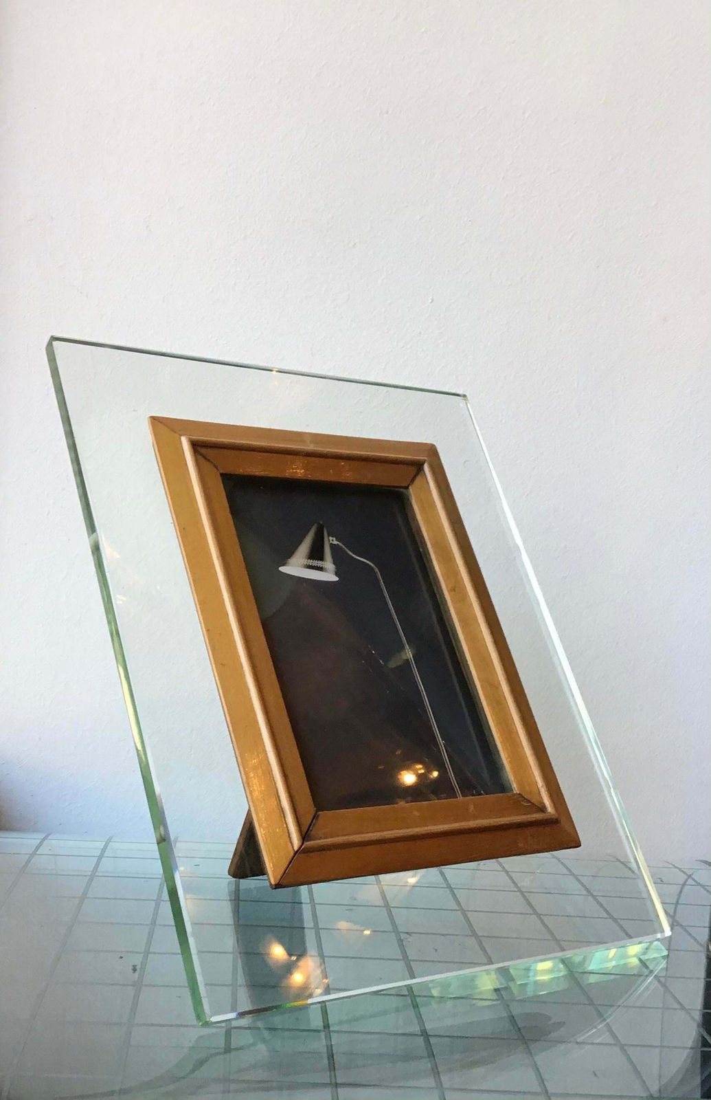 Fontana Arte Frame Glass Wood, 1950, Italy photo vinterior