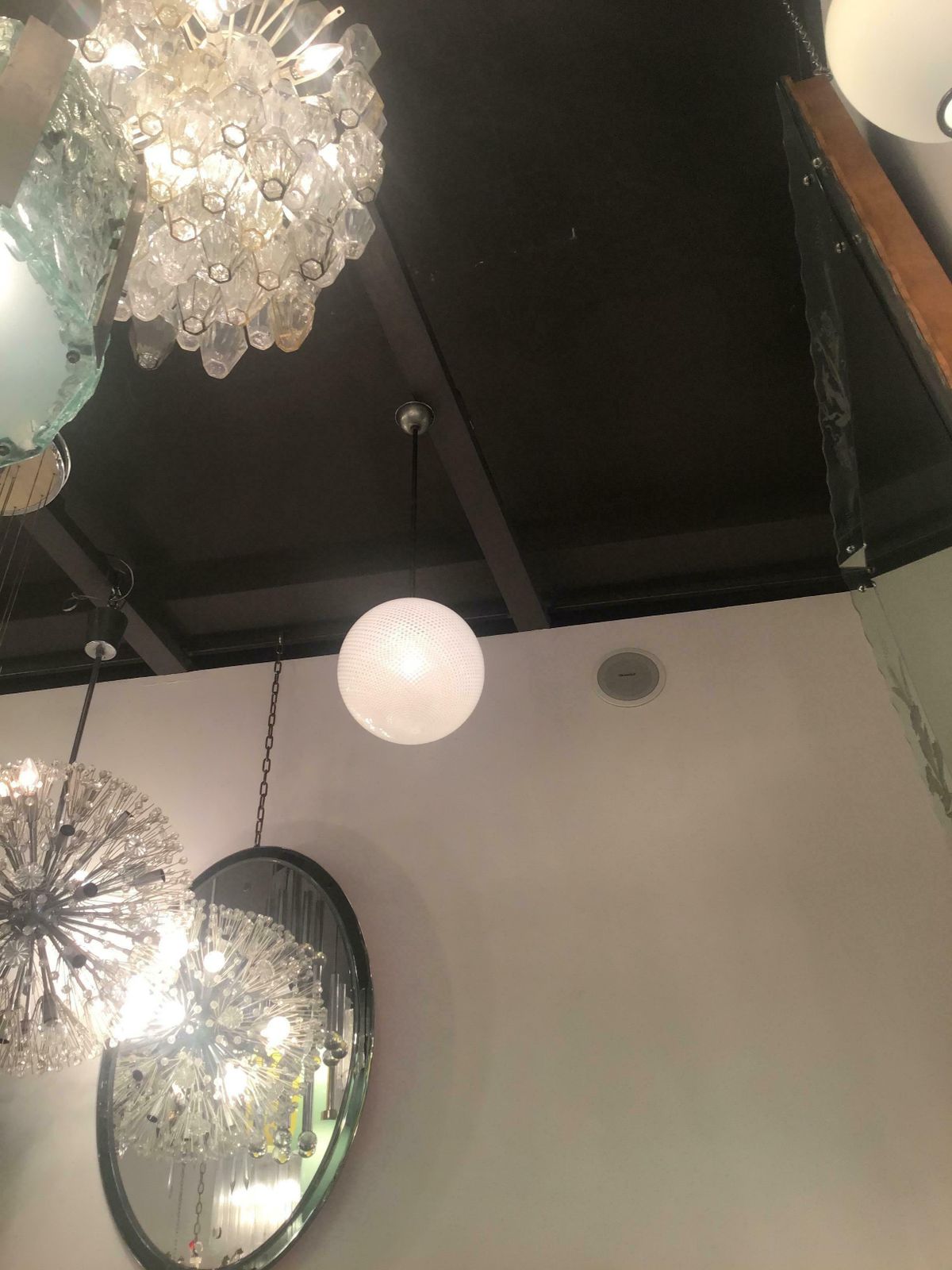 2717.0 Venini Carlo Scarpa Chandelier Murano Glass Metal Crome 1930 Italy photo