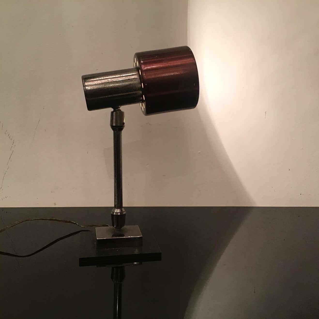 Lighting Stilnovo Table Lamp Adjustable Metal Crome Metal 1950 Italy photo