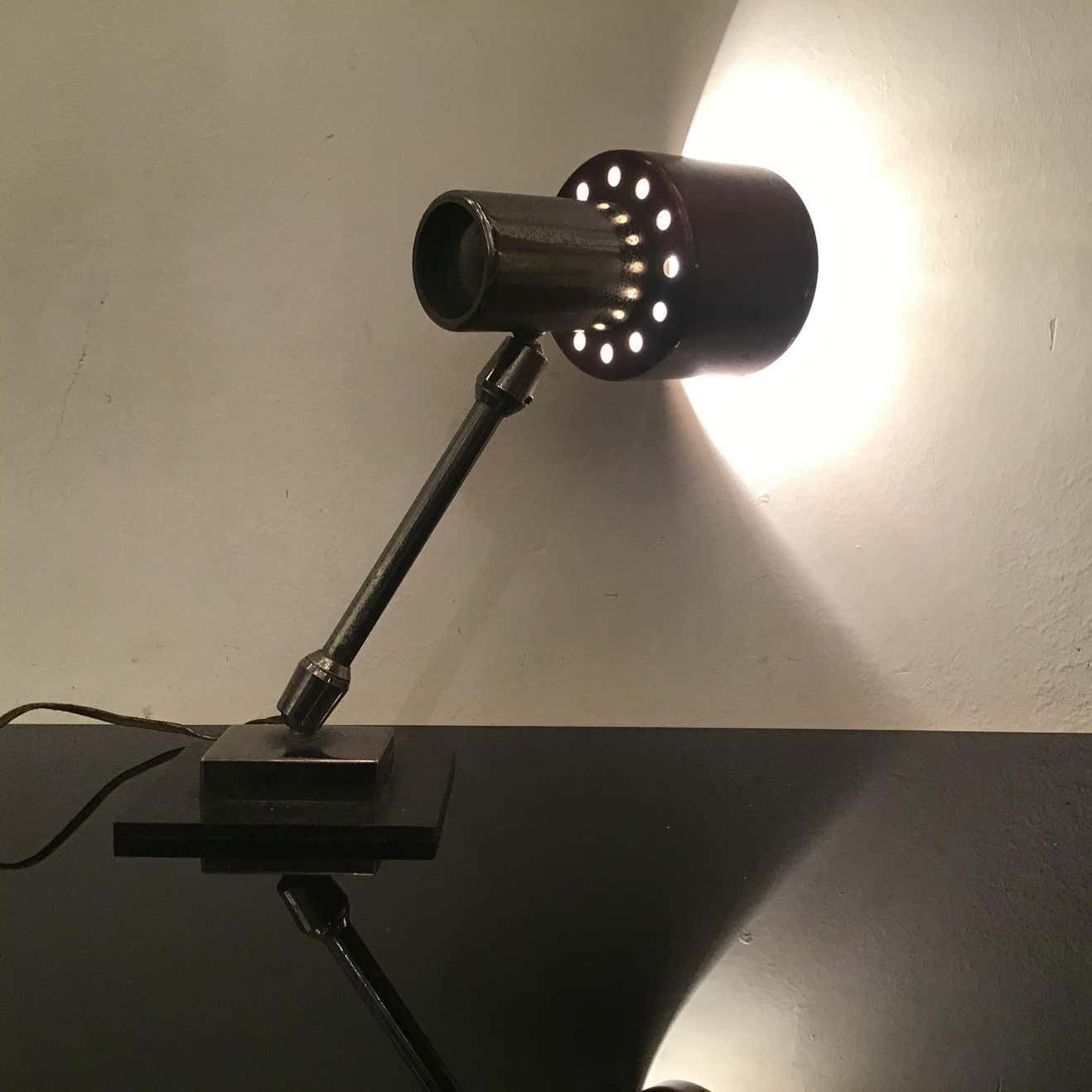 photo vintage Stilnovo Table Lamp Adjustable Metal Crome Metal 1950 Italy