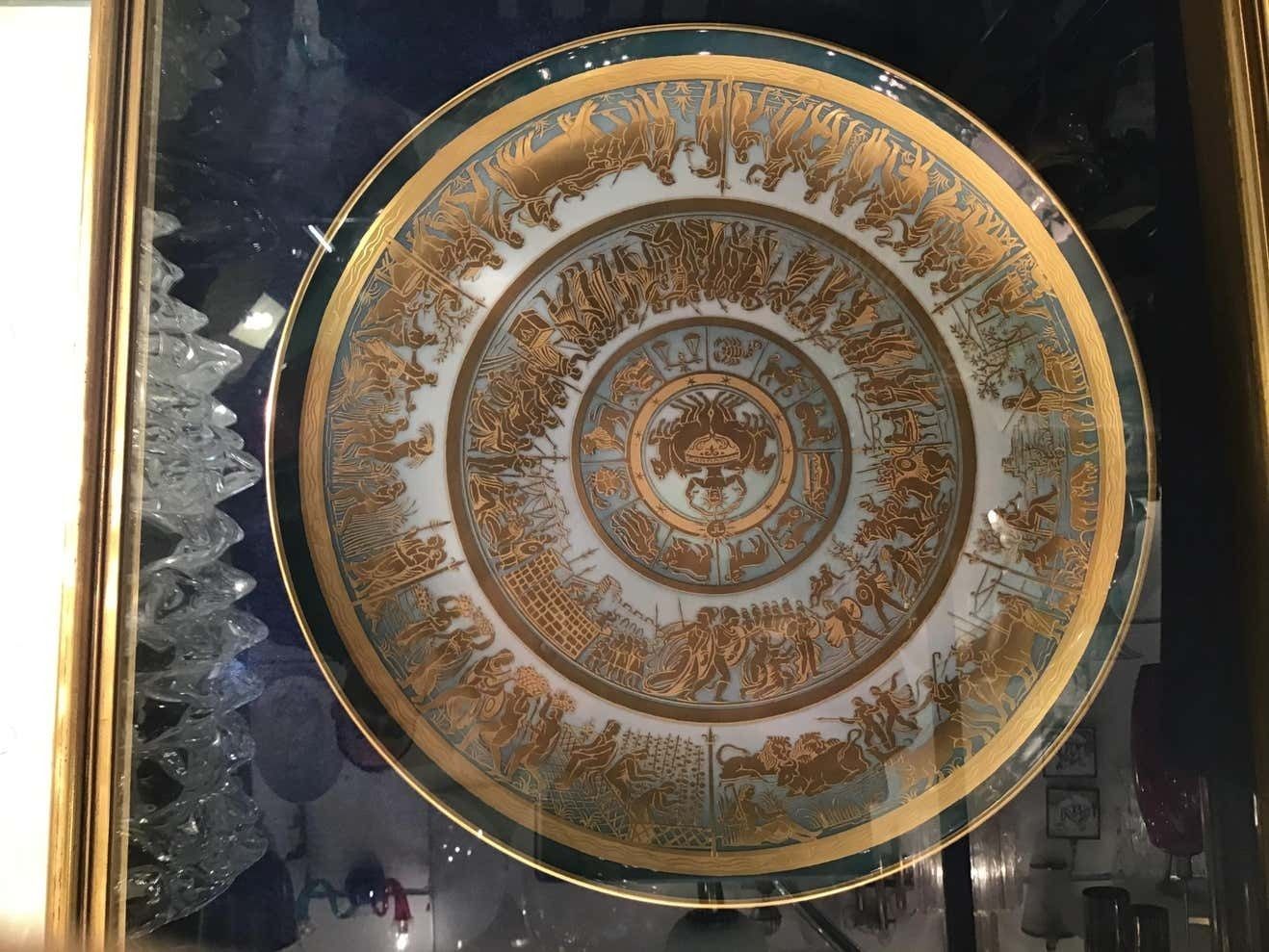 Morbelli Porcelain Wall Plates Worked With Pure Gold 1960 Italy photo 2174.0