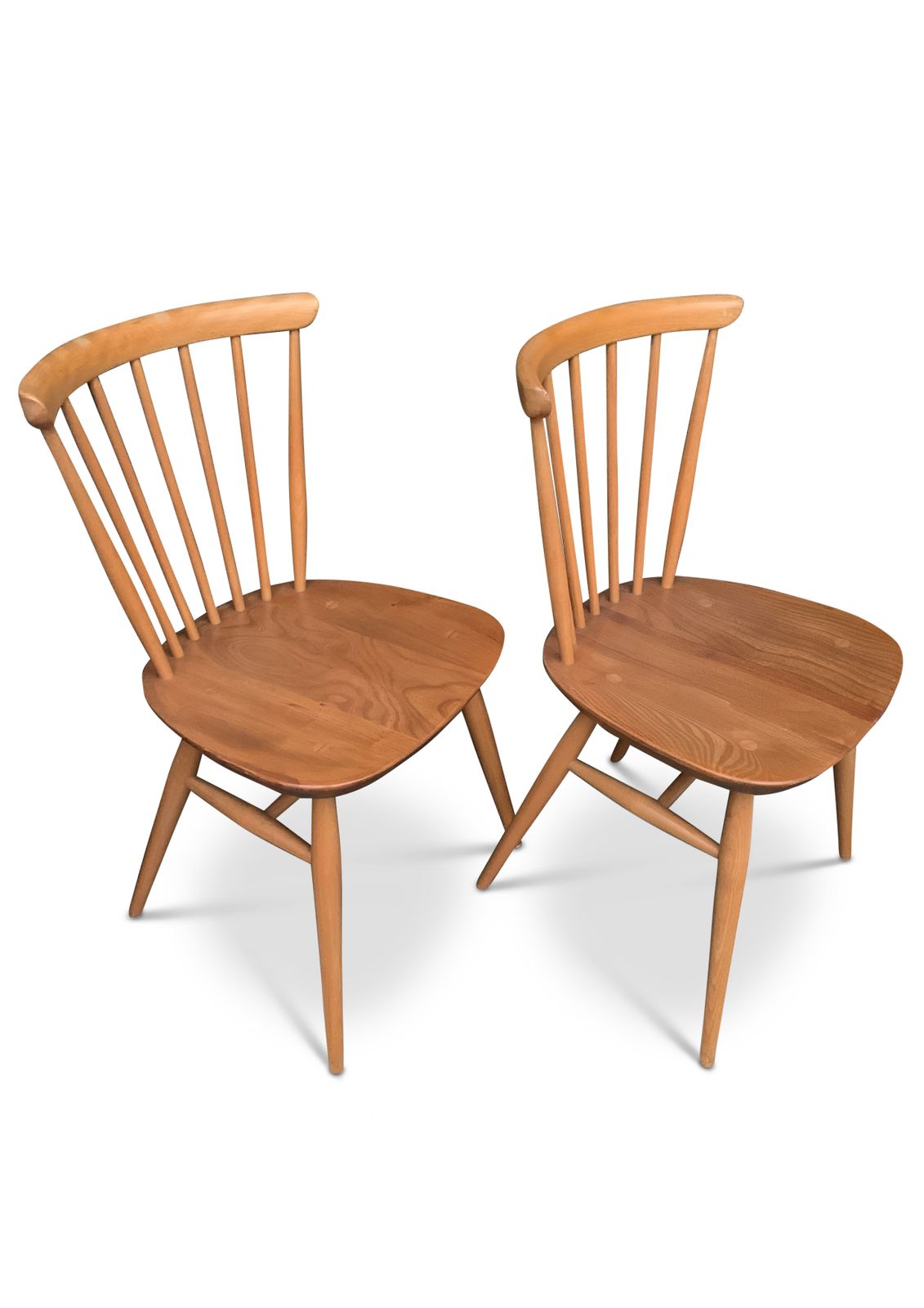 Ercol Windsor Bow Top Chair Model 449a Elm & Beech Blonde Wood Dining Chair Circa 1960's Made In England Two Chairs In Stock   Price Per Chair Ol photo for sale