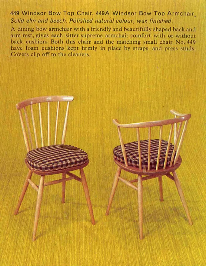 Ercol Windsor Bow Top Chair Model 449a Elm & Beech Blonde Wood Dining Chair Circa 1960's Made In England Two Chairs In Stock   Price Per Chair Ol photo 760.0