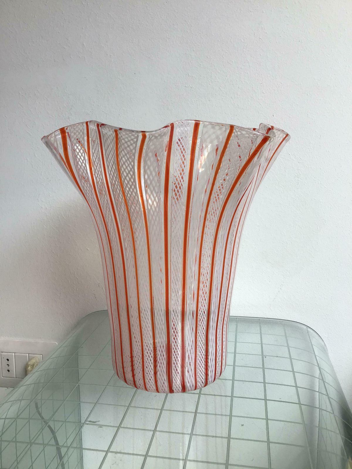Venini Vase Filigrana Murano Glass, 1930, Italy