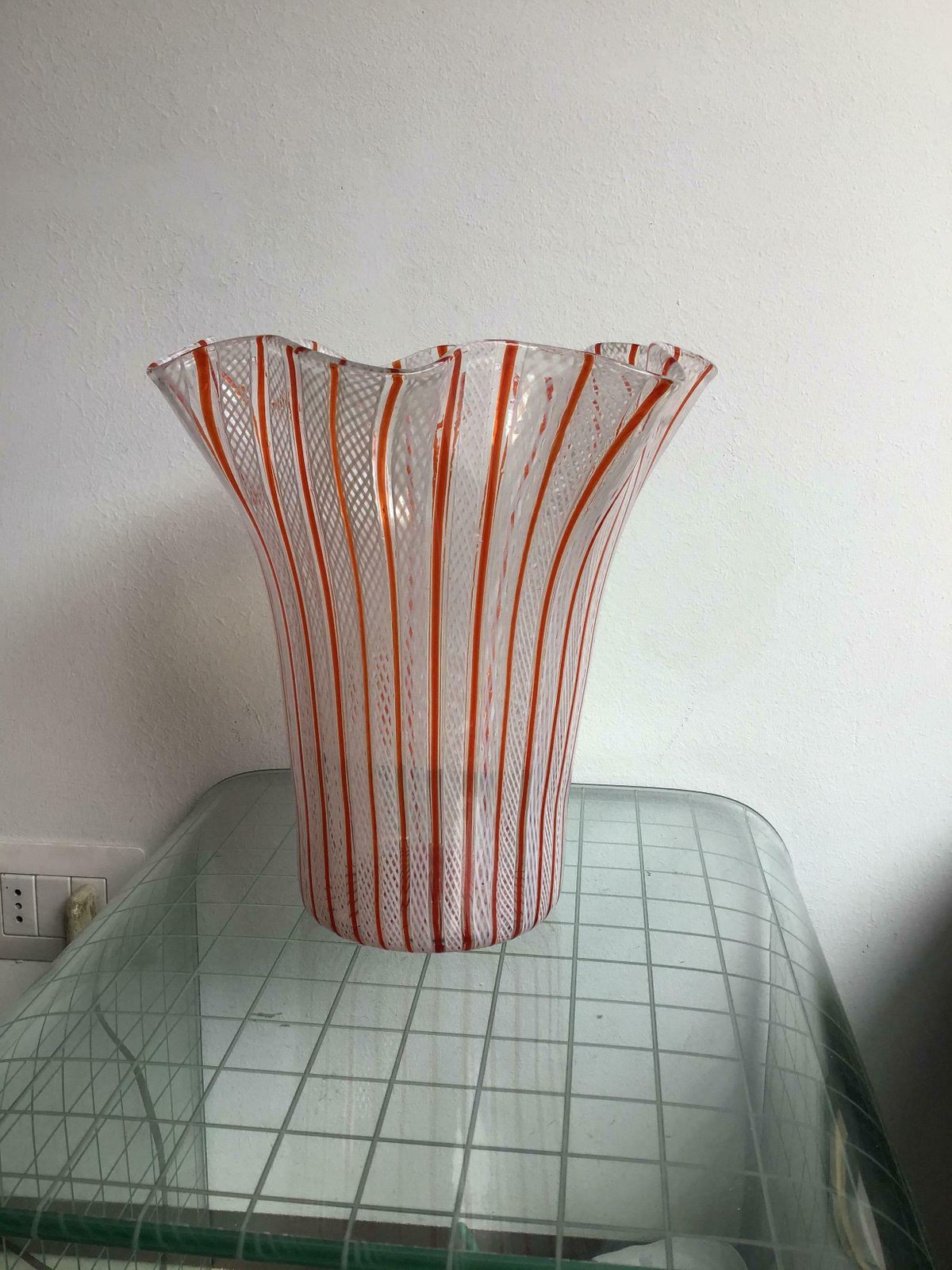 Venini Vase Filigrana Murano Glass, 1930, Italy photo vintage