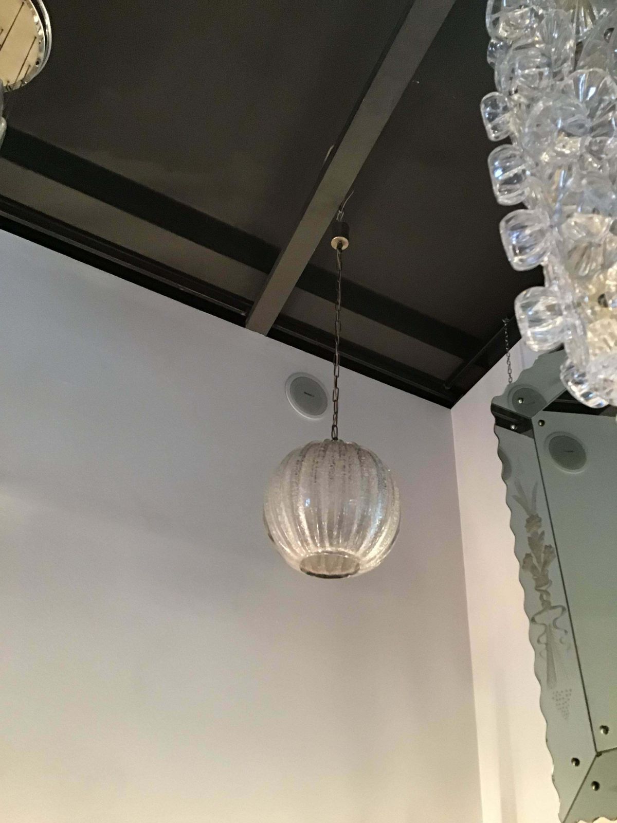 Seguso. N.14 Murano Glass Chandeliers ”Dew” 1940 Brass, Italy photo 1359.0