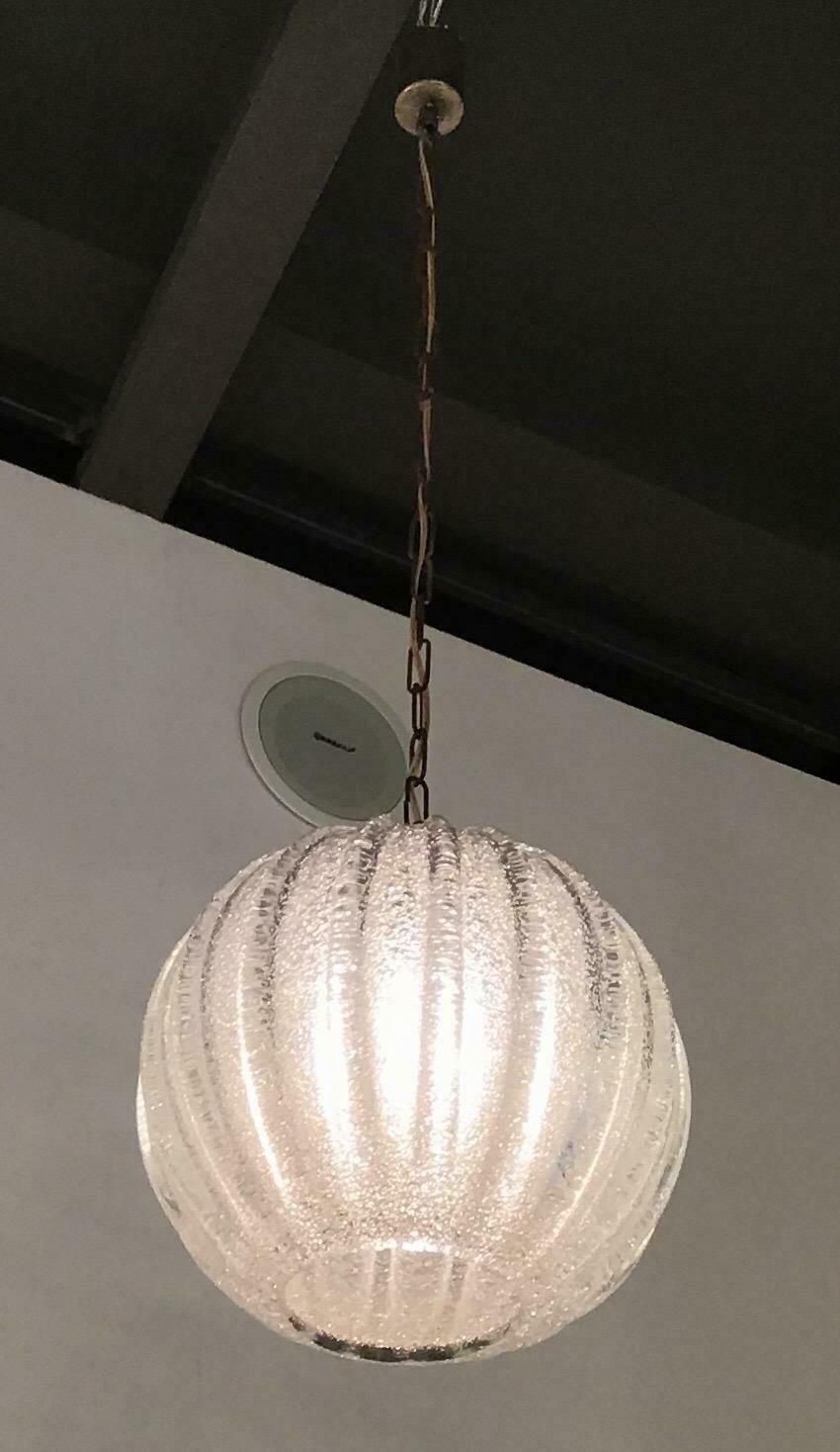 1359.0 Seguso. N.14 Murano Glass Chandeliers ”Dew” 1940 Brass, Italy photo