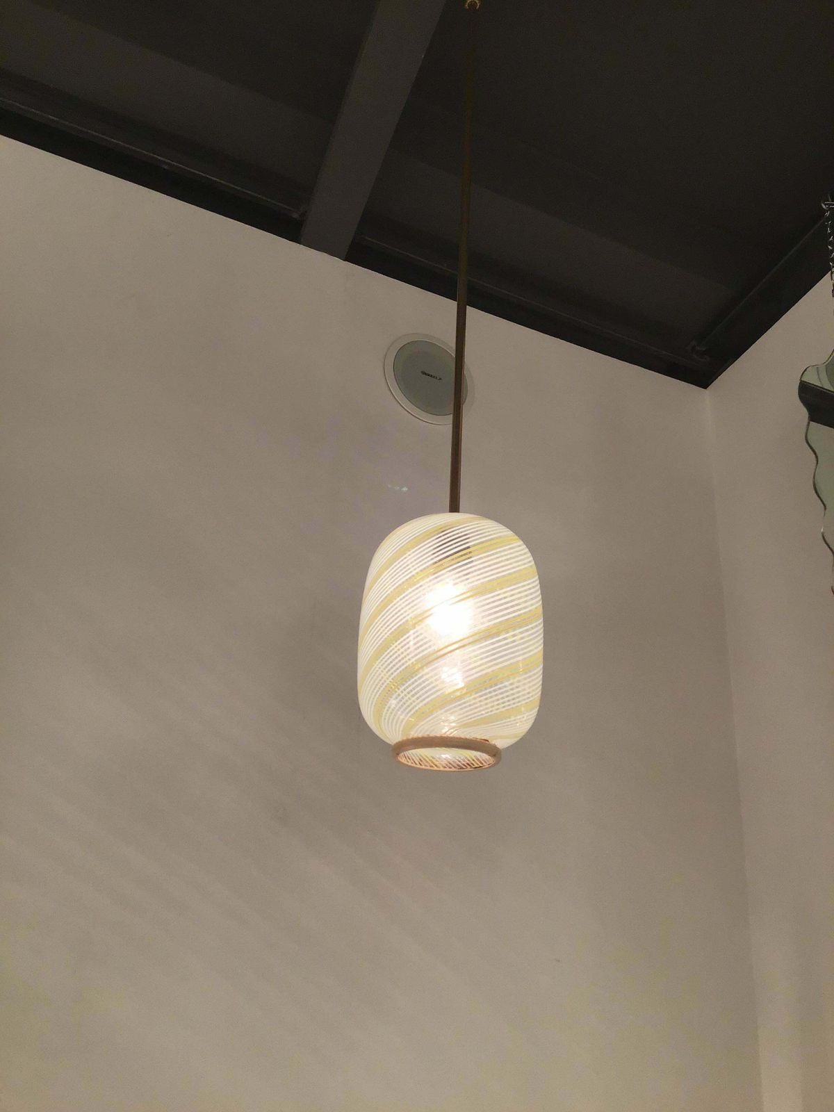 Venini Filigrana Pair Chandelier Murano Glass Brass 1940 Italy photo vinterior