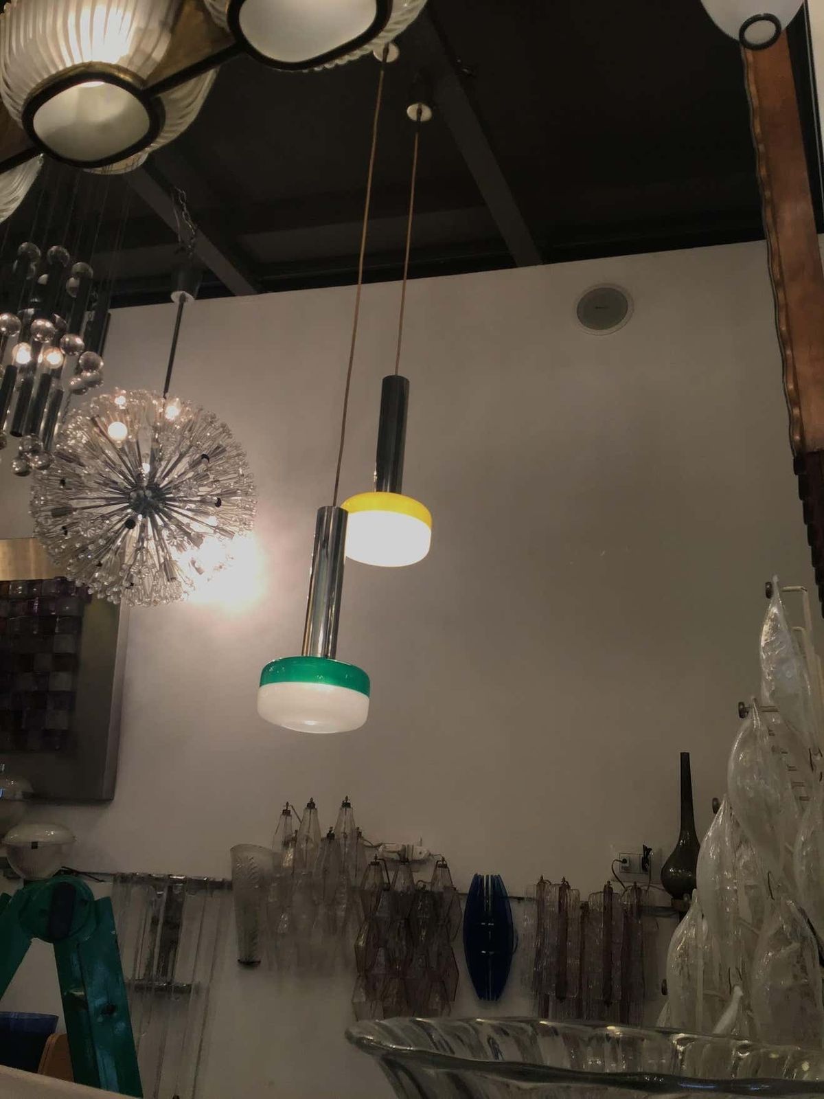 Stilnovo Chandeliers Metal Crome Plexiglass 1955 Italy photo vinterior