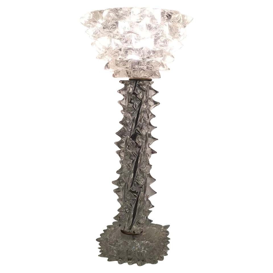 Barovier E Toso “Rostrato” Table Lamp Murano Glass Brass, 1940, Italy