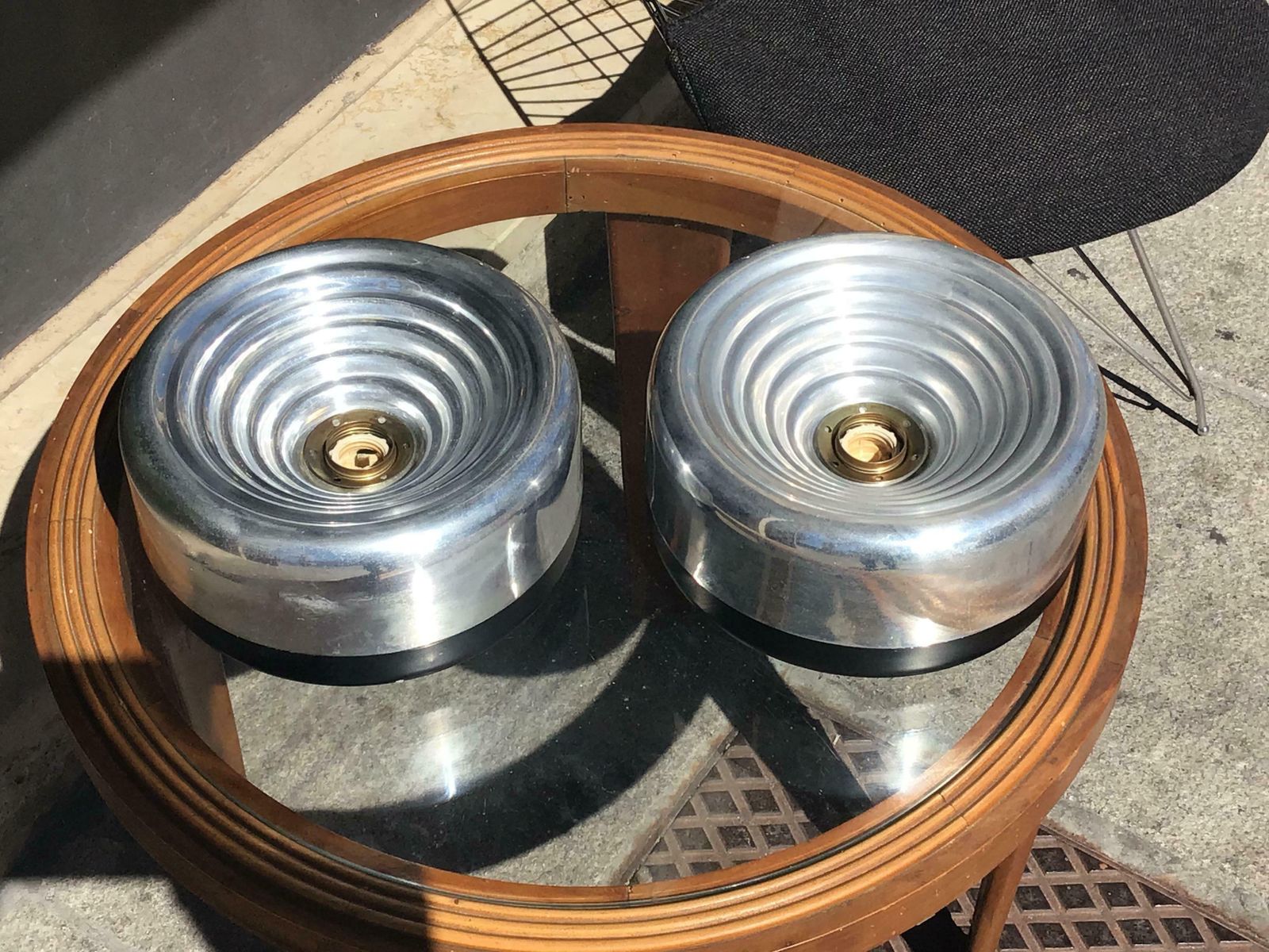 Flos Ceilling Lights Metal Crome Metal 1970 Italy photo vintage