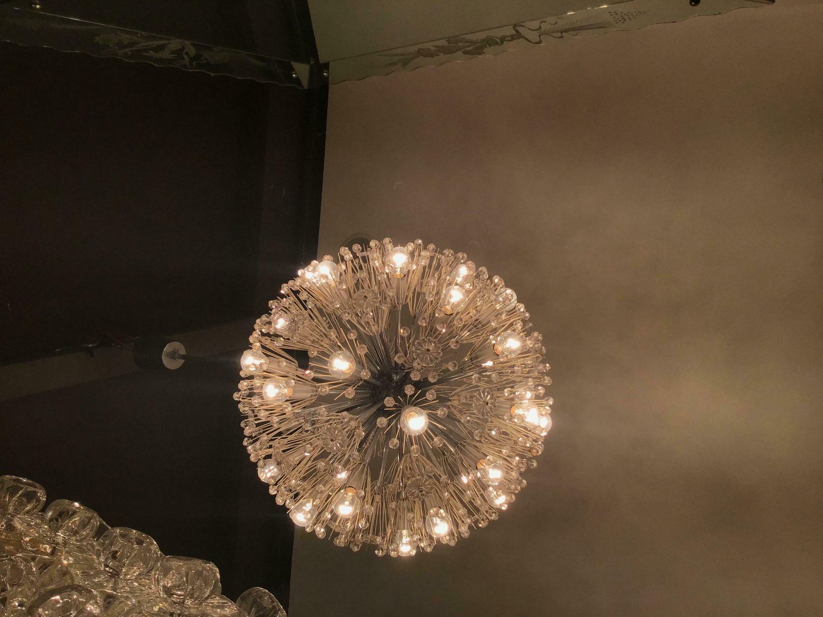 photo buy Emil Stejnar Chandelier Sputnik 1955 Metal Iron Plexiglass Austria 33 Lights