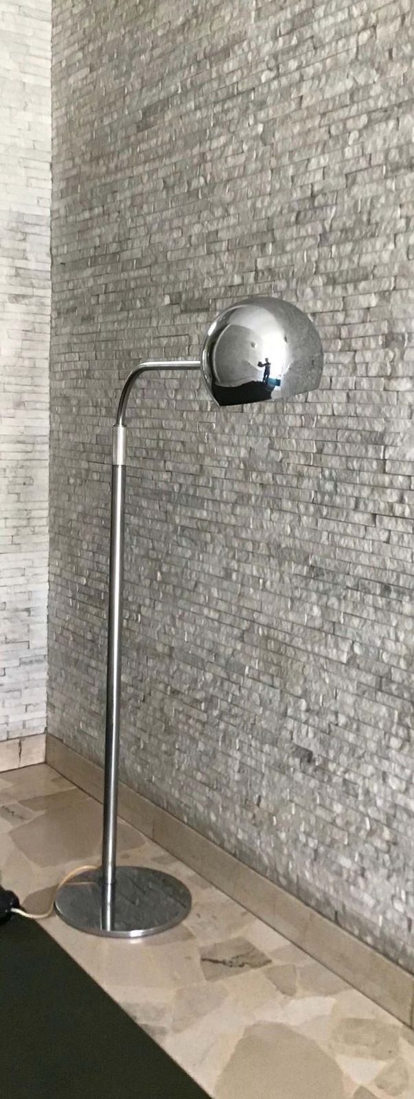 Sergio Asti Candle Floor Lamp 1960 Metal Chrom Italy photo vinterior