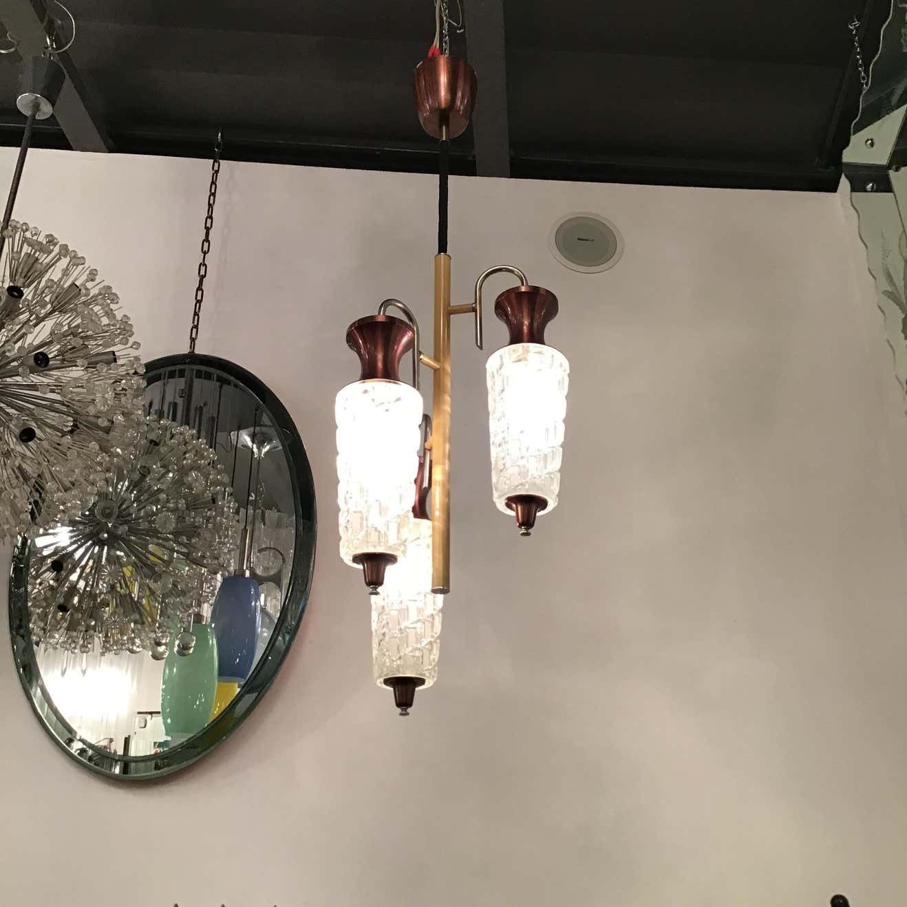 Sciolari Chandelier Metal Crome Glass Metal 1955 Italy photo vinterior