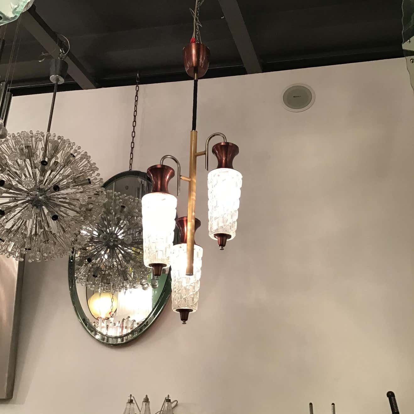 1359.0 Sciolari Chandelier Metal Crome Glass Metal 1955 Italy photo