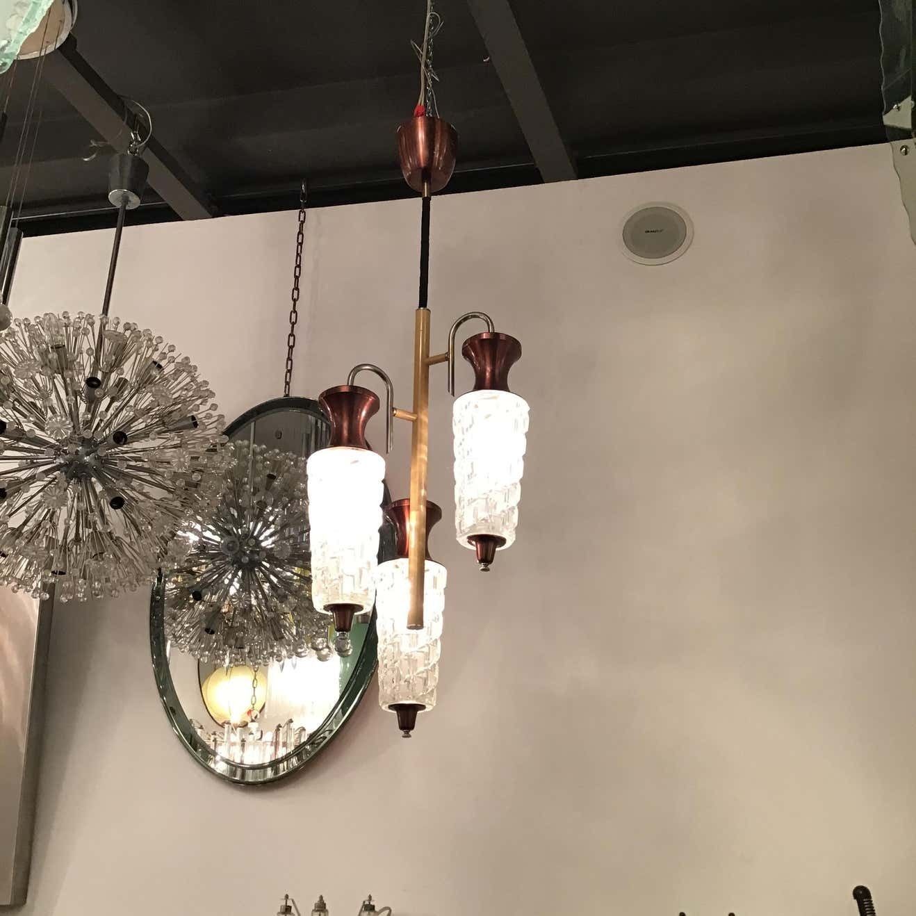 photo buy Sciolari Chandelier Metal Crome Glass Metal 1955 Italy