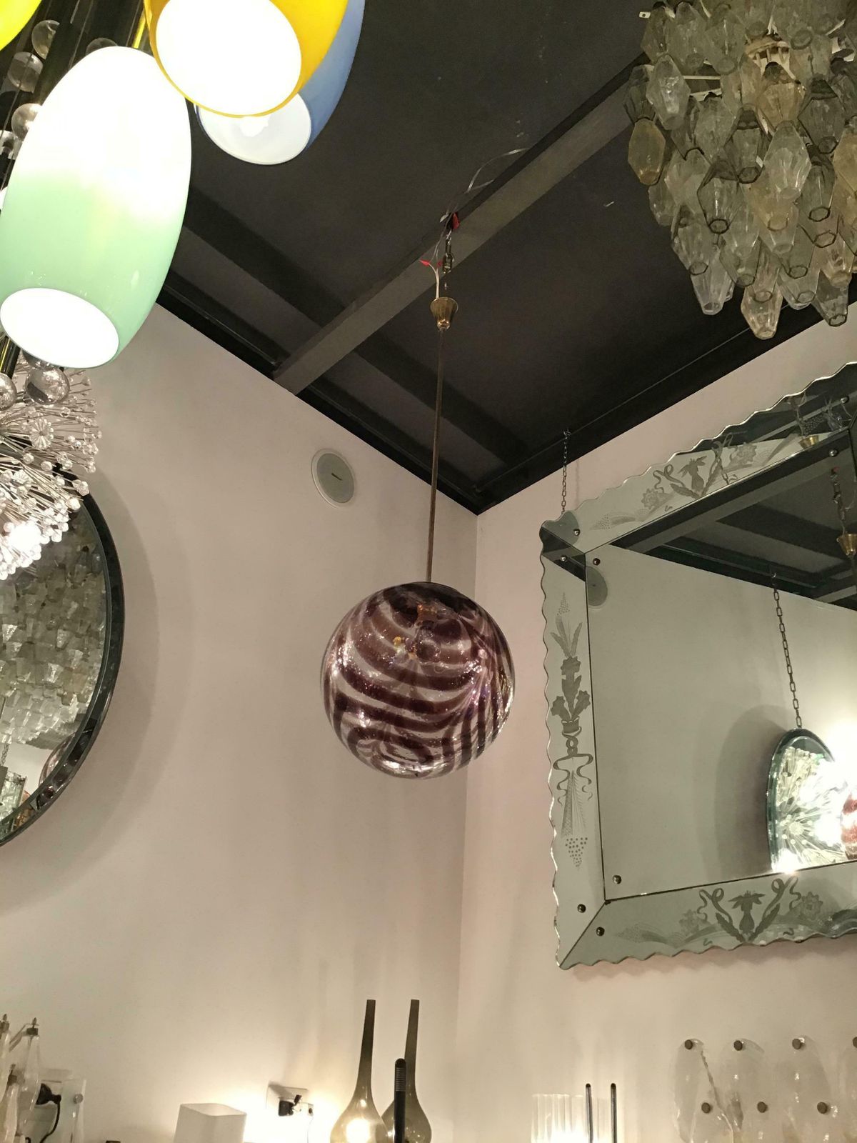 Venini Chandelier Murano Glass Metal Brass1960 Italy photo Lighting