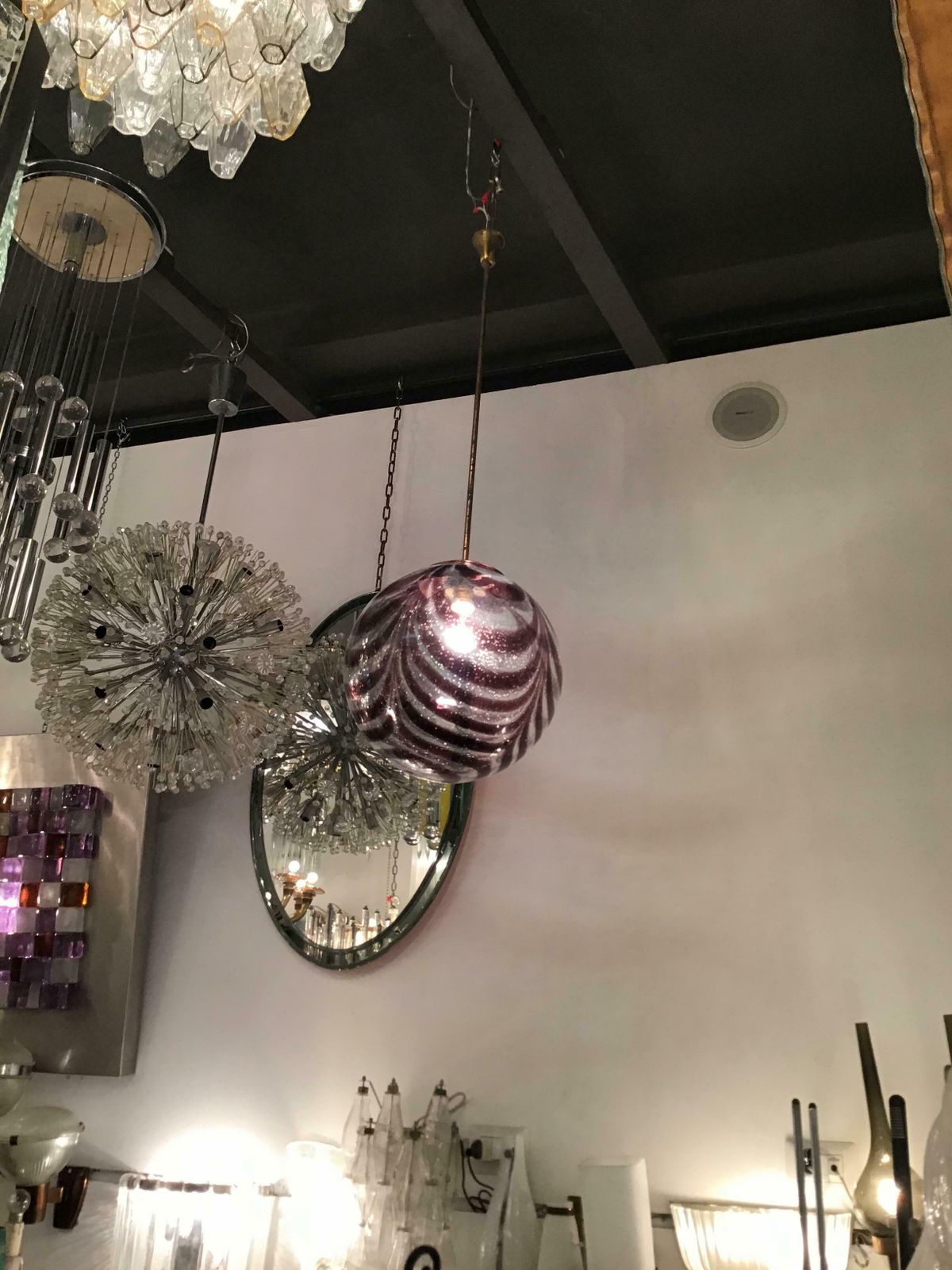 photo buy Venini Chandelier Murano Glass Metal Brass1960 Italy