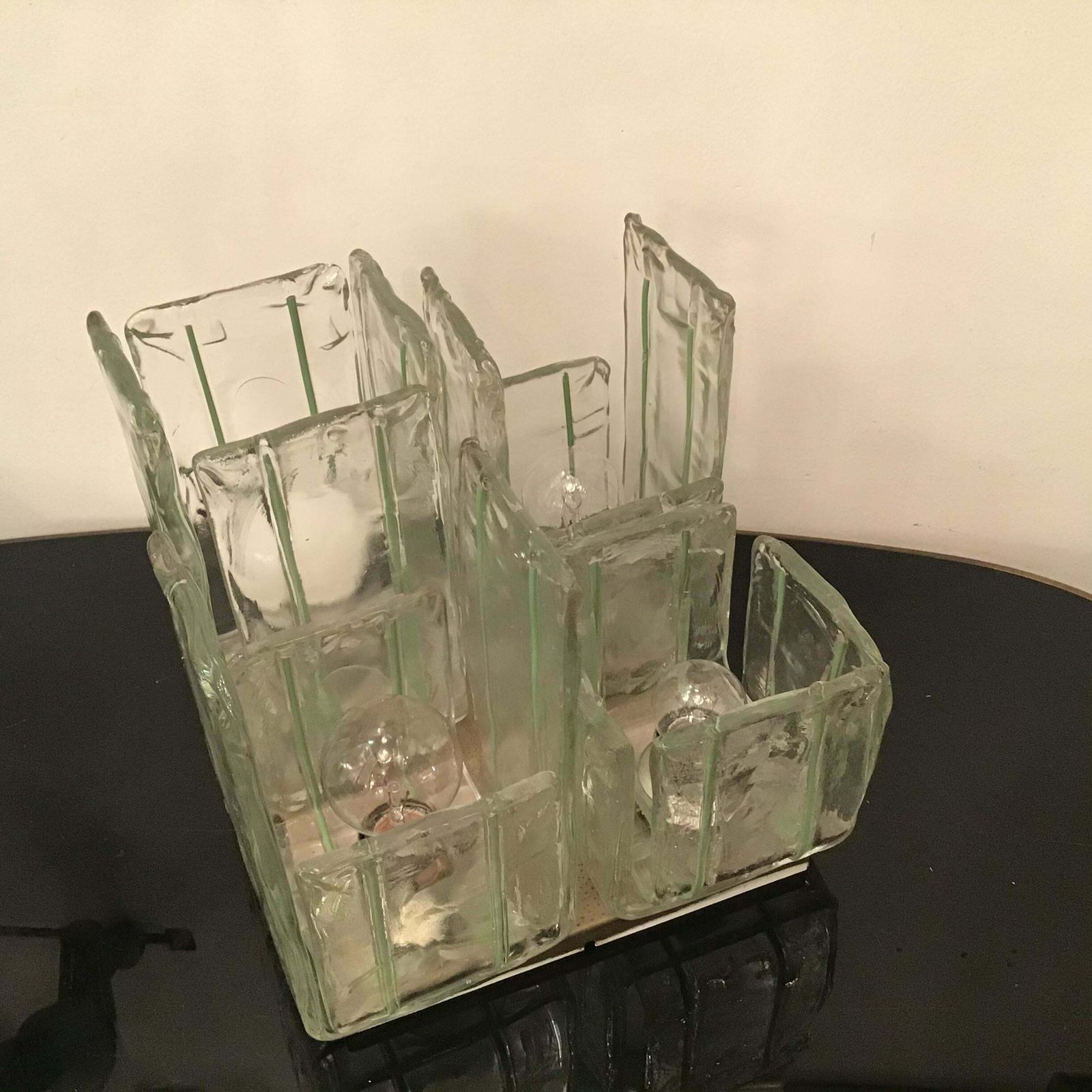 Mazzega Ceilling Light/Table Lamp Murano Glass Metal Crome, 1965, Italy photo furniture