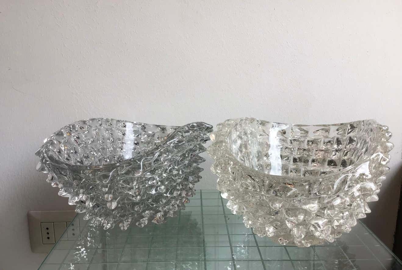 photo vinterior Barovier E Toso Couple Centrepiece “Rostrato“ Murano Glass, 1940, Italy