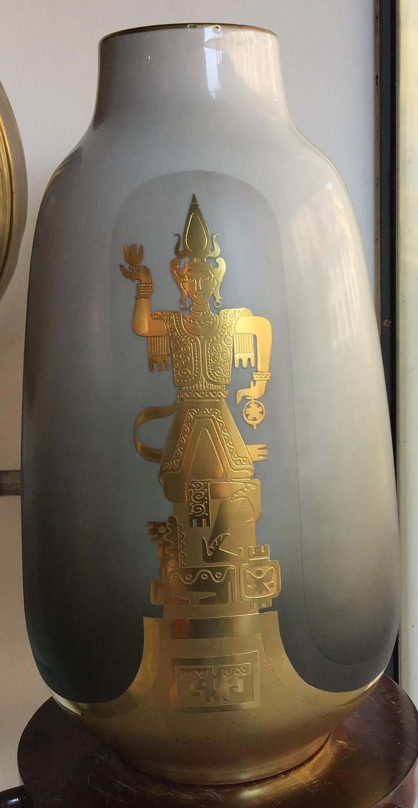 Finzi, Porcellani Vase 1950 Porcellan Gold, Italy photo furniture
