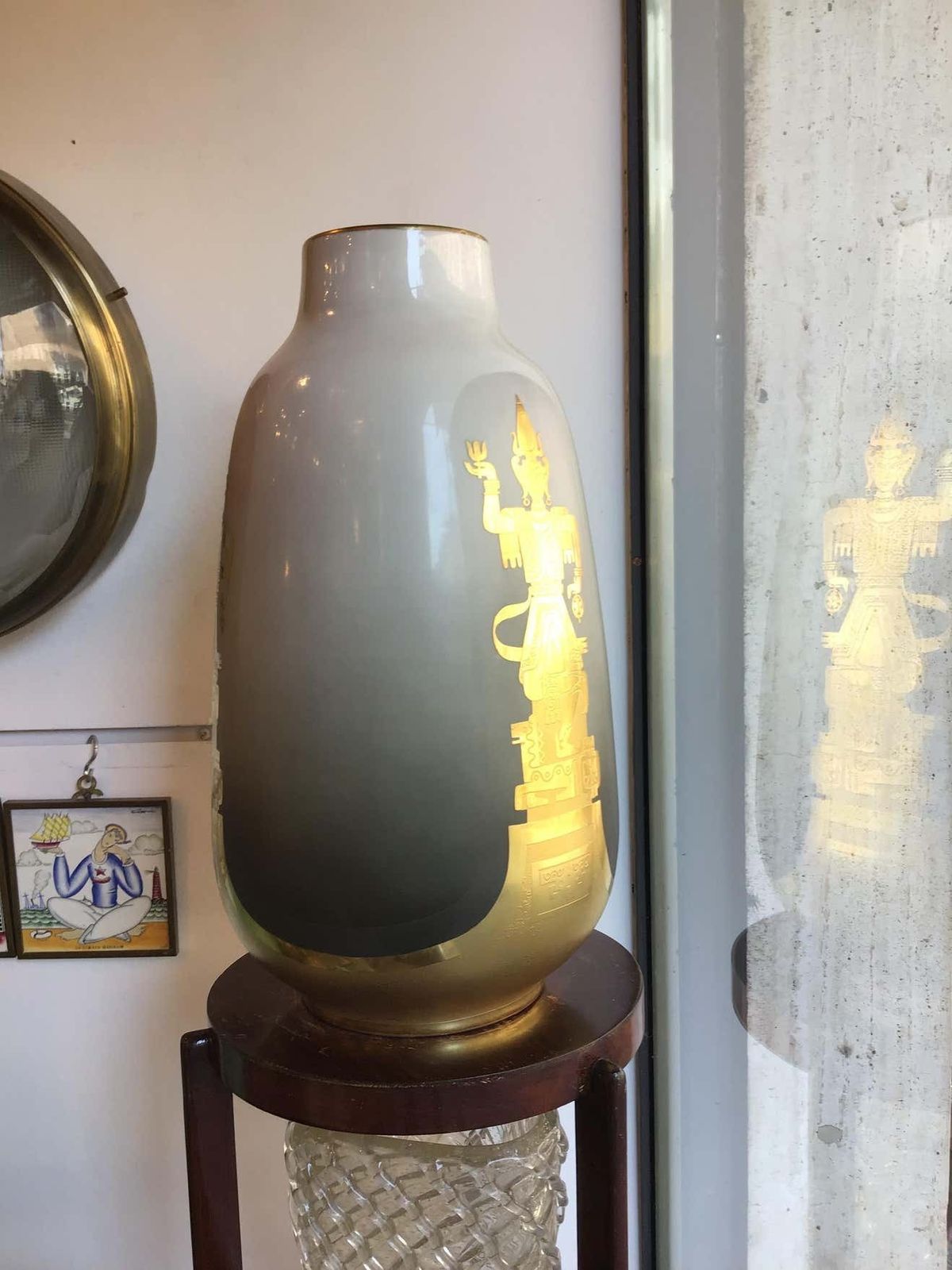 photo for sale Finzi, Porcellani Vase 1950 Porcellan Gold, Italy