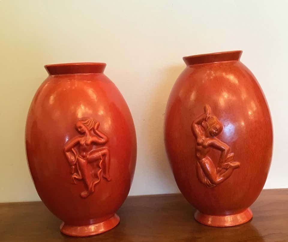 Laveno Angelo Biancini Maiolica Terracotta Vase, Italy, 1930 photo for sale