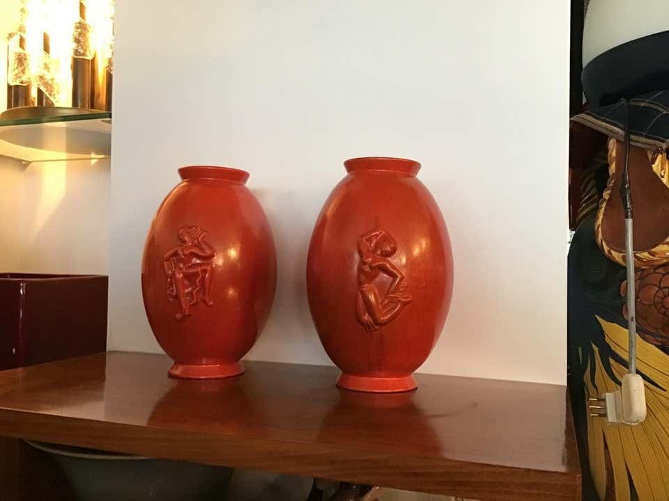 Laveno Angelo Biancini Maiolica Terracotta Vase, Italy, 1930 photo buy