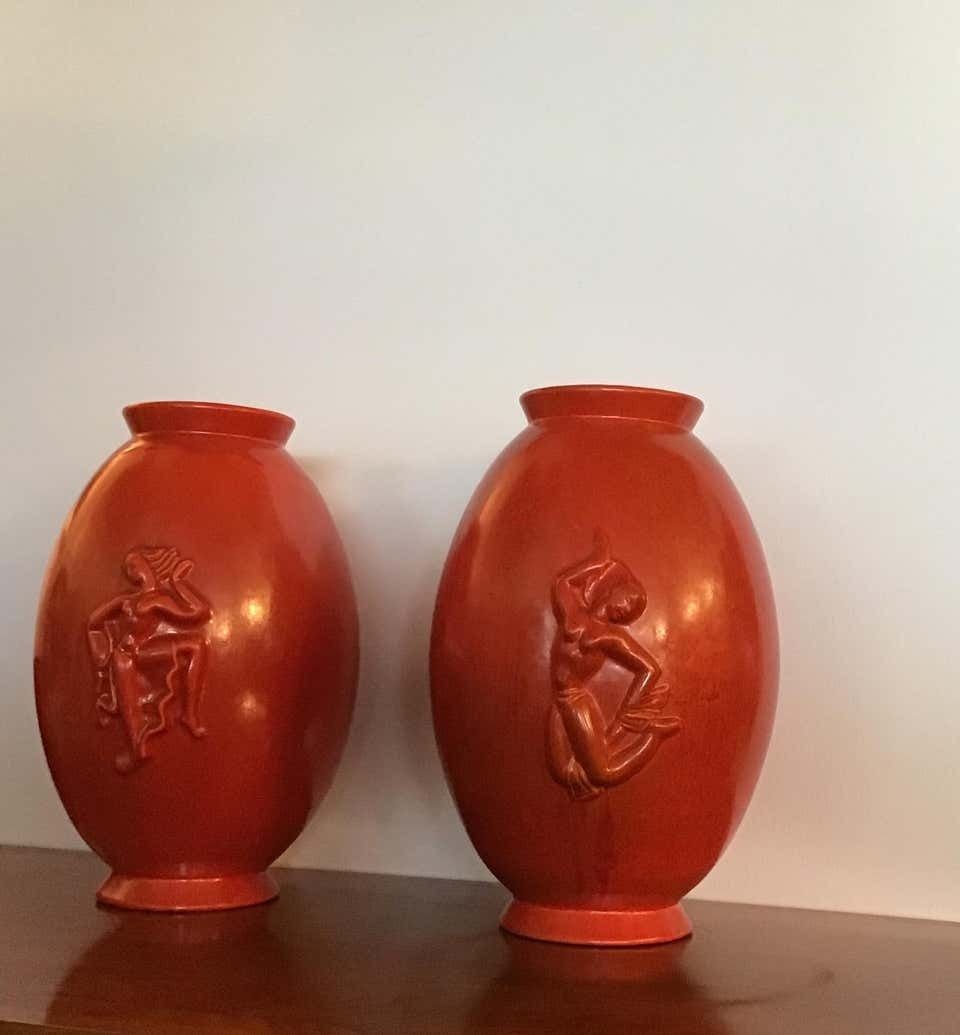 Home Decor Laveno Angelo Biancini Maiolica Terracotta Vase, Italy, 1930 photo