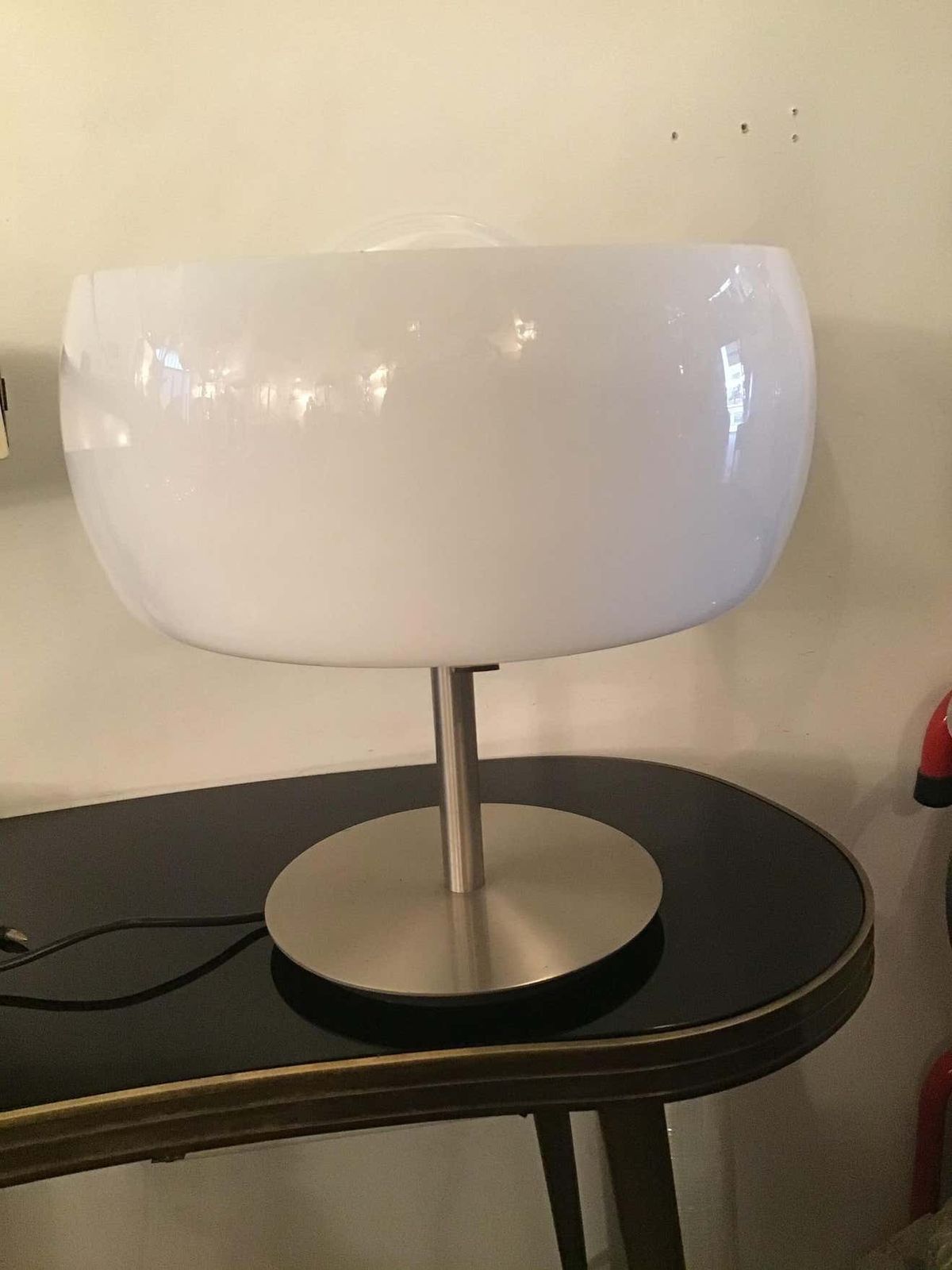 Artemide Vico Magistretti Table Lamp Glass Metal Chrome 1964 Italy photo for sale