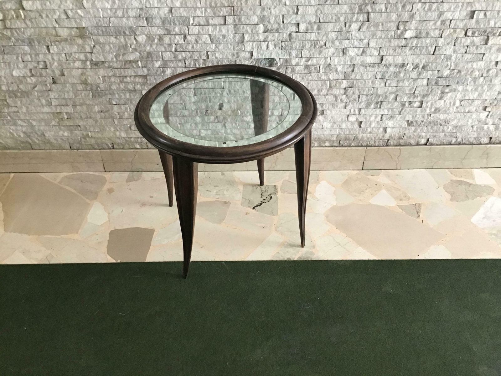 Furniture Osvaldo Borsani Tea Table Wood Glass, 1940, Italy photo