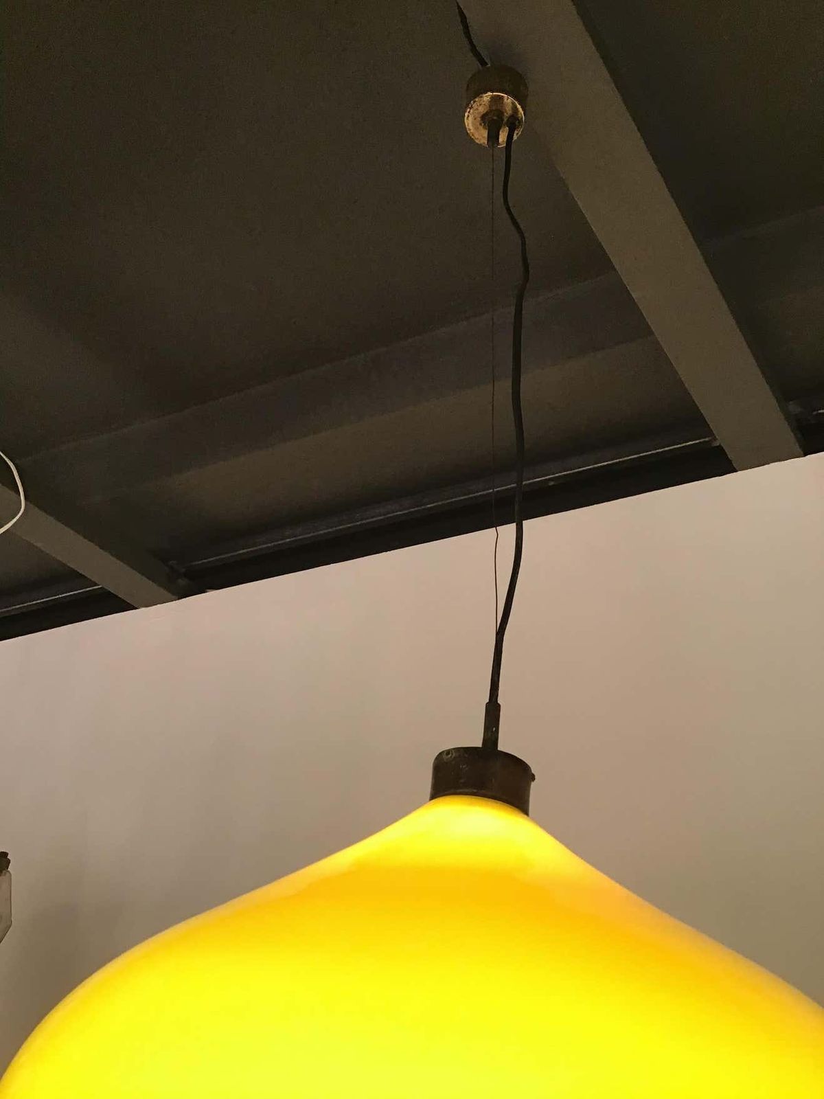 Vistosi Chandelier 1965 Brass Yellow Glass, Italy photo Lighting