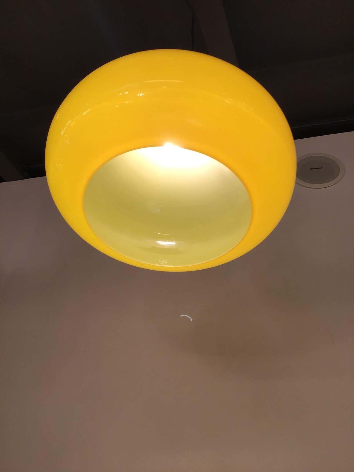Vistosi Chandelier 1965 Brass Yellow Glass, Italy photo buy