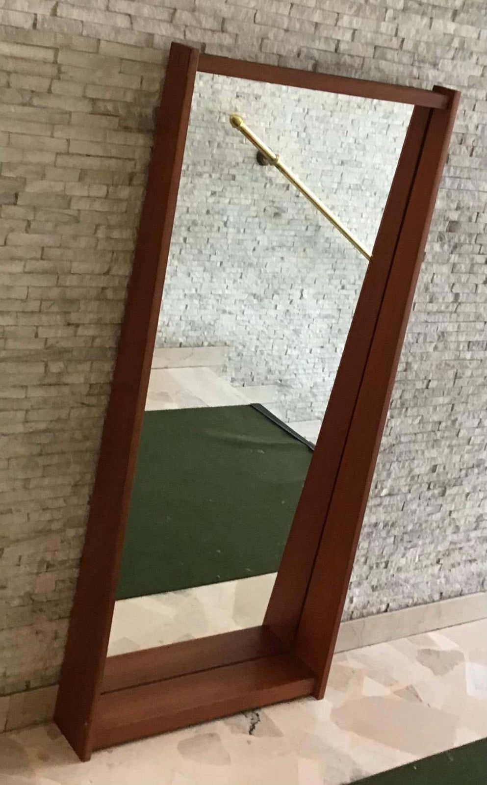 Ico Parisi “In The Stile” Mirror Wood Brass 1960 Italy photo buy