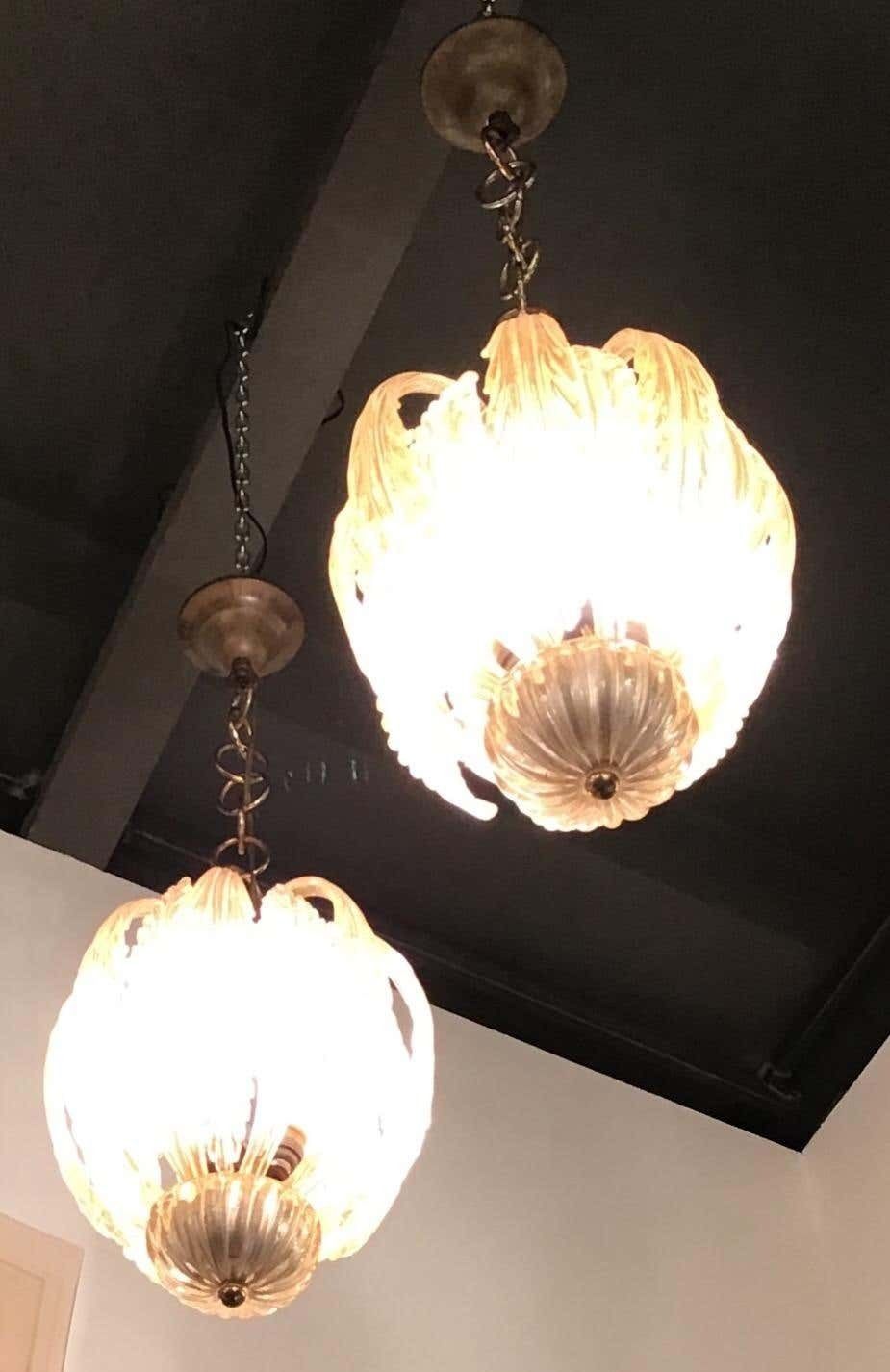 Seguso Chandeliers Murano Glass Gold, 1930, Italy photo furniture
