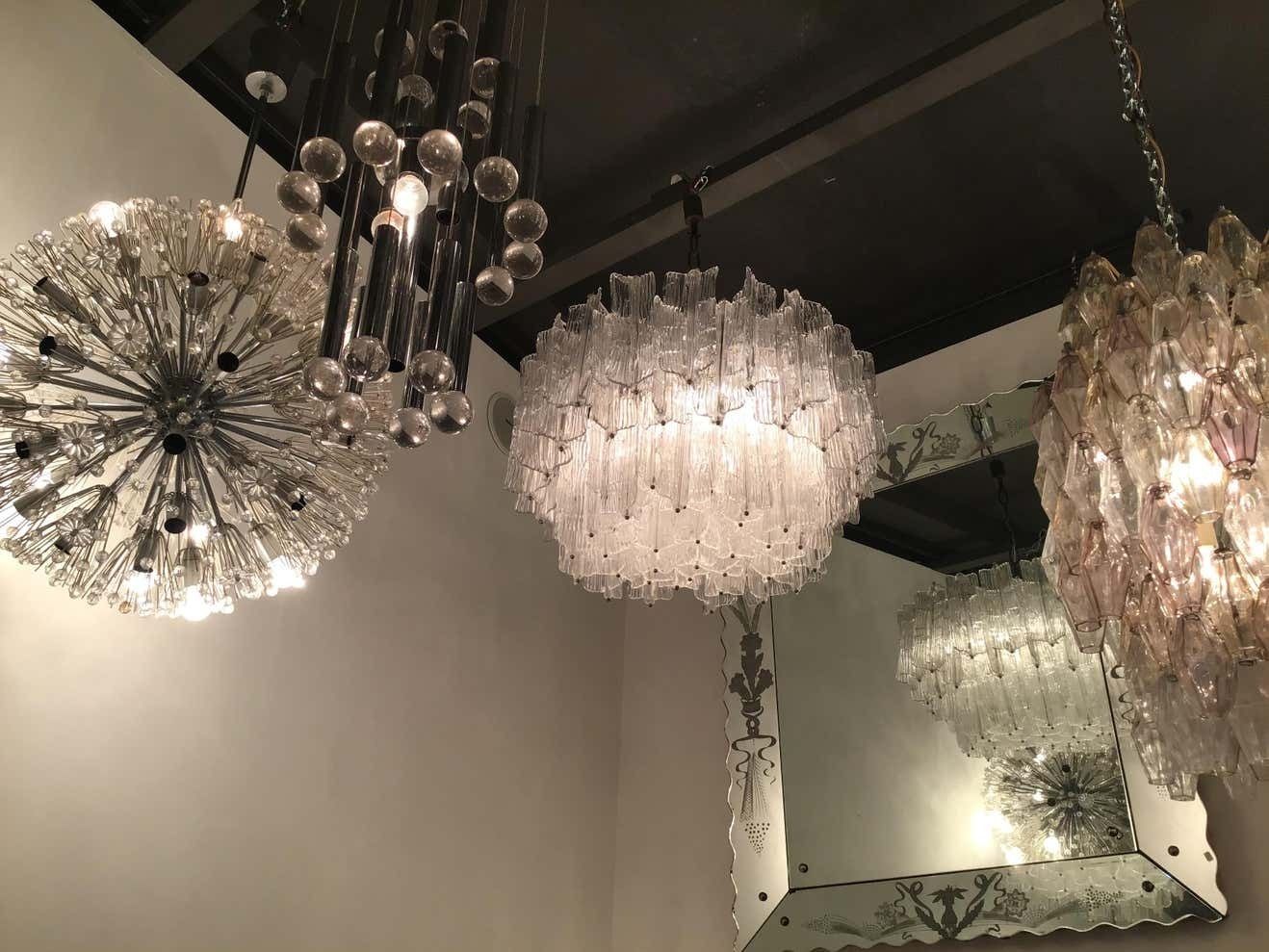 Venini Chandelier “Toni Zuccheri“ Murano Glass Metal Iron, 1950, Italy photo furniture