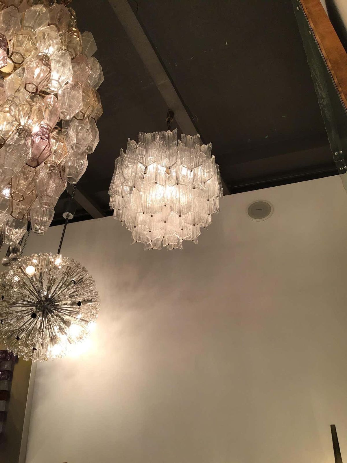 Venini Chandelier “Toni Zuccheri “Murano Glass Metal Crome Iron, 1950, Italy photo 6793.0