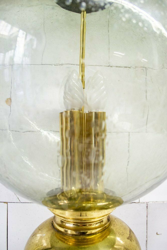 Table Lamp In Brass And Blown Glass By Luigi Caccia Dominioni, 1960s photo Lighting