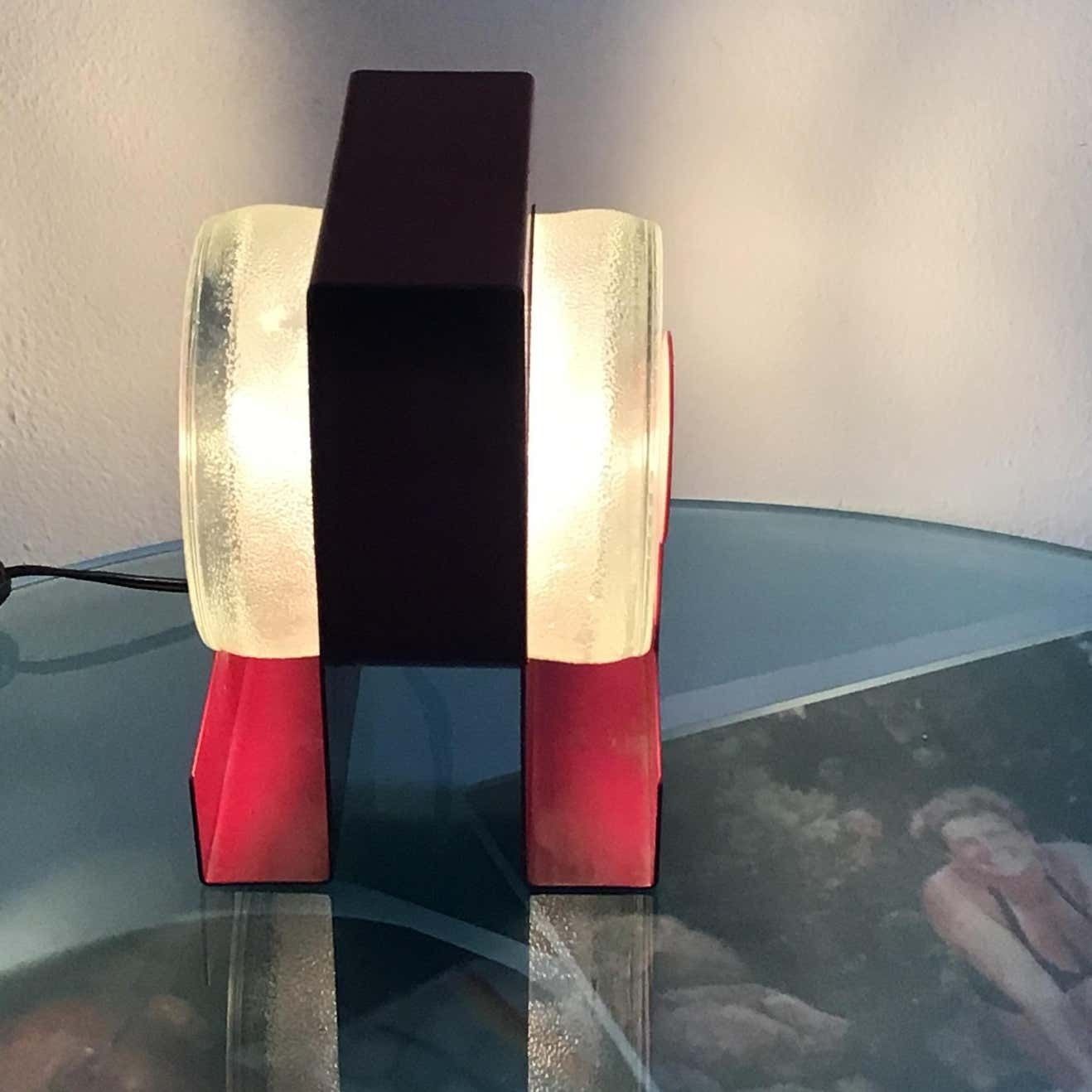 Fontana Arte Table Lamp “Yoyo” “ Eugenio Gentili Tedeschi” Glass Metal 1970 It photo 2264.0