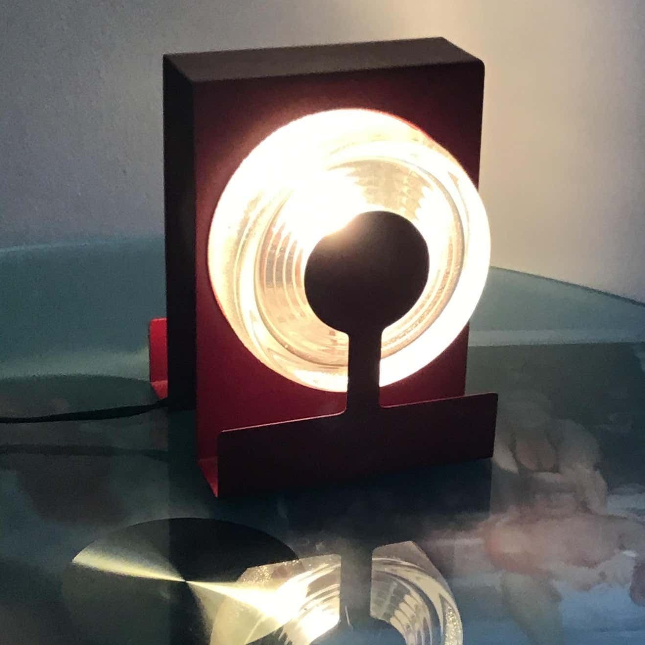photo vinterior Fontana Arte Table Lamp “Yoyo” “ Eugenio Gentili Tedeschi” Glass Metal 1970 It