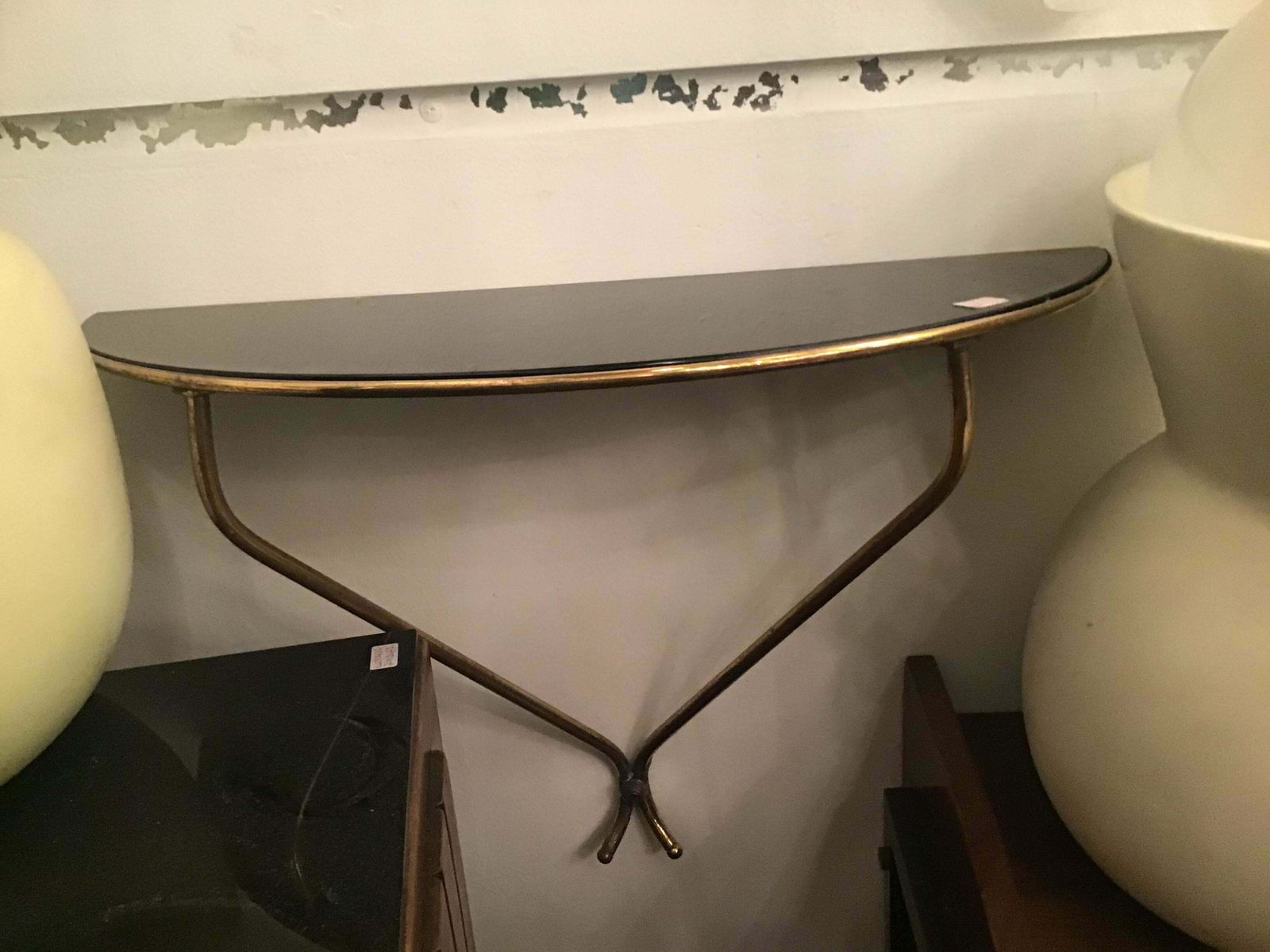 Guglielmo Ulrich Couple Consolle Wall Brass Opaline Glass 1945 Italy photo 3623.0