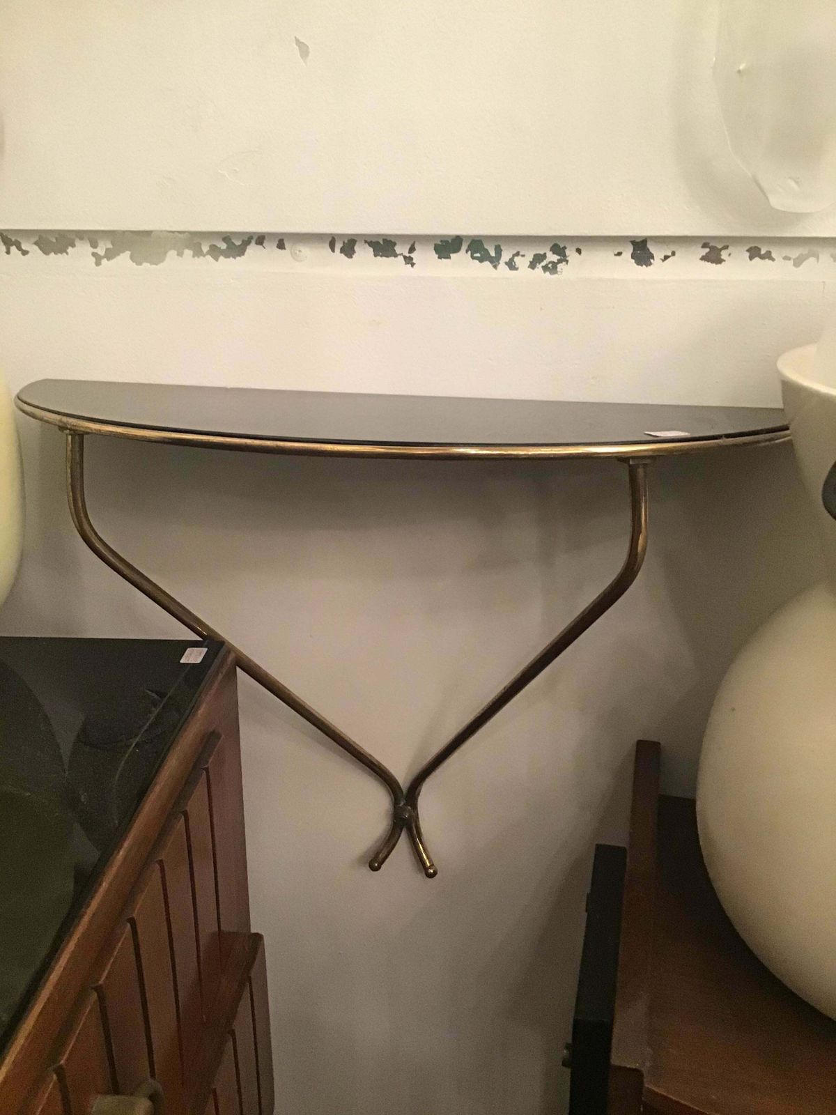 Guglielmo Ulrich Couple Consolle Wall Brass Opaline Glass 1945 Italy photo buy