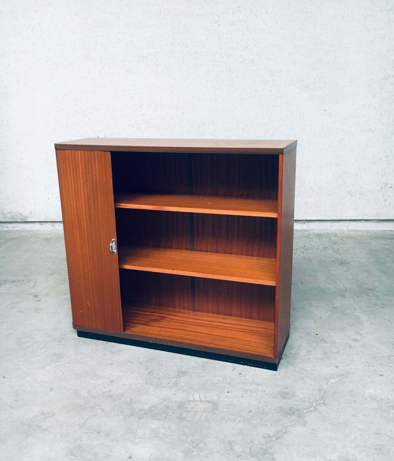 Midcentury Modern Design Sliding Door Filing Cabinet, 1960's Belgium photo 1922.0