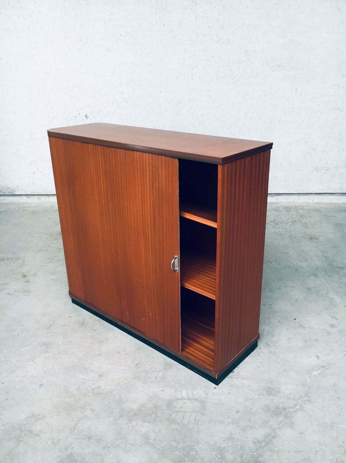 photo for sale Midcentury Modern Design Sliding Door Filing Cabinet, 1960's Belgium