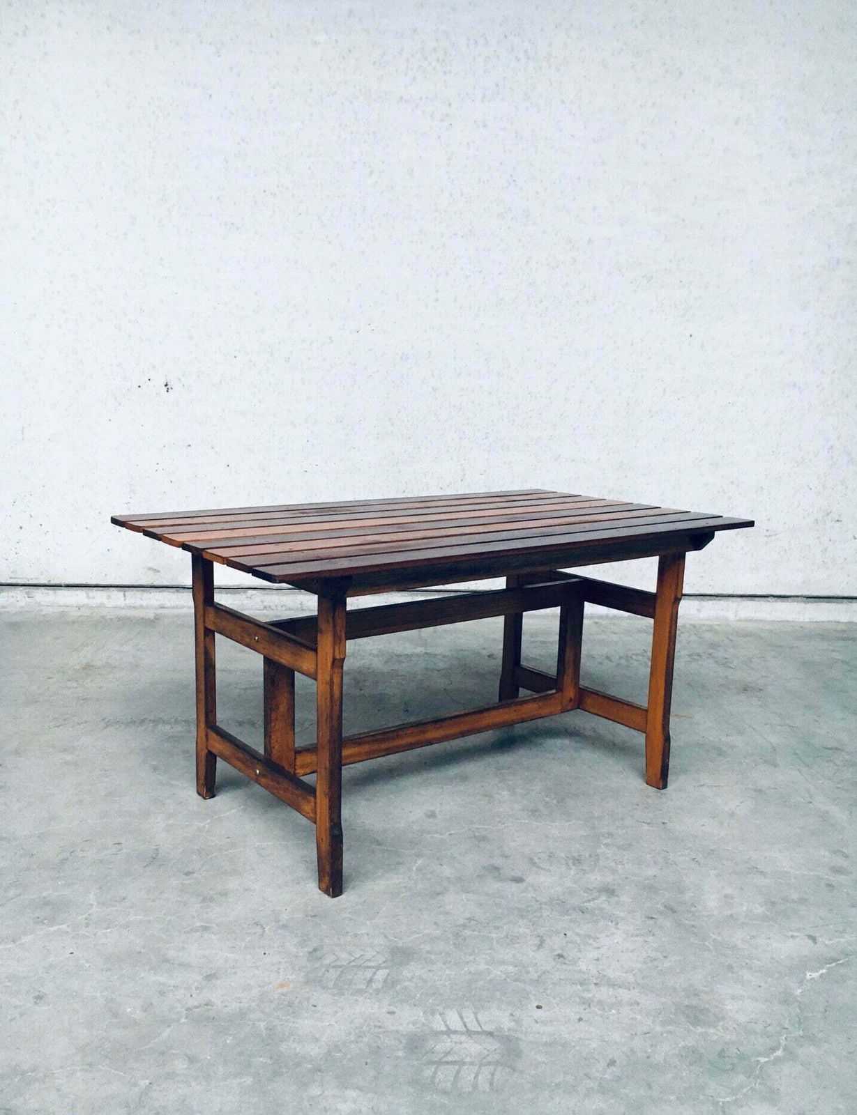 Houten Tuin  Of Keukentafel Met Patina, Jaren 1970