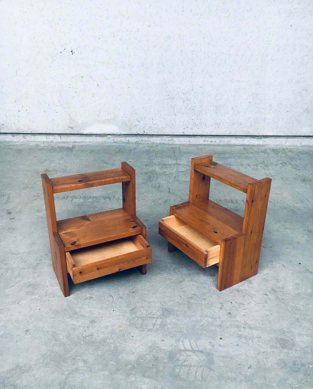 Meubels Mid Century Scandinavisch Design Grenen Nachtkastjesset, Jaren 1960, Zweden photo