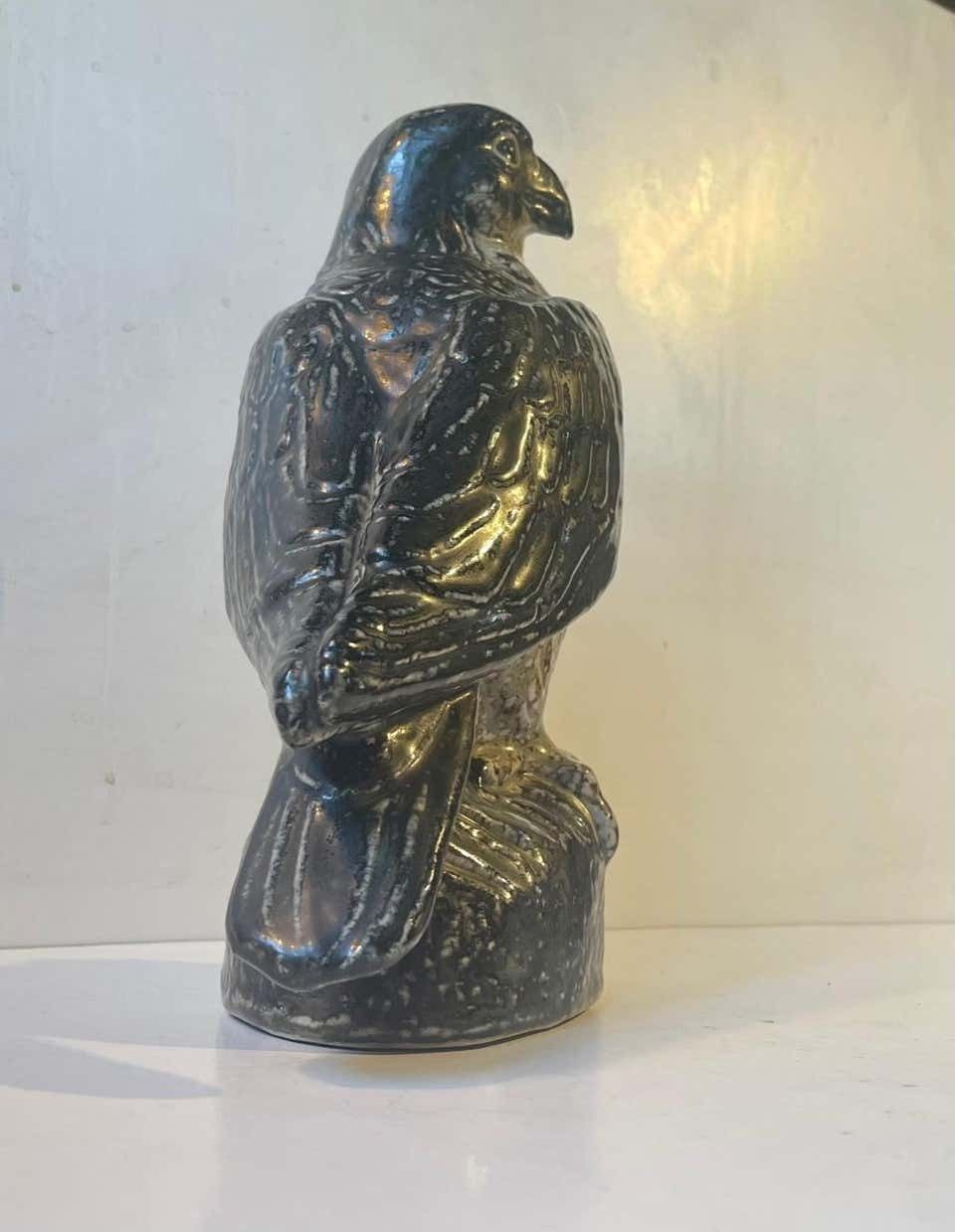 photo for sale Royal Copenhagen Large Stoneware Falcon By Knud Kyhn, Danish, 1950s